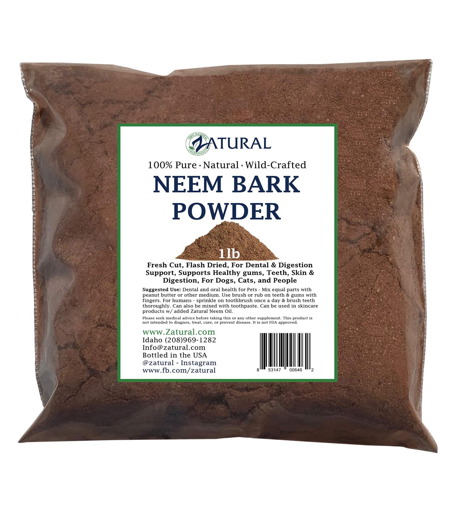 16oz Neem Bark Powder for Dental and Digestion Support - Pure Tooth Powder - Buy Online on GoSupps.com