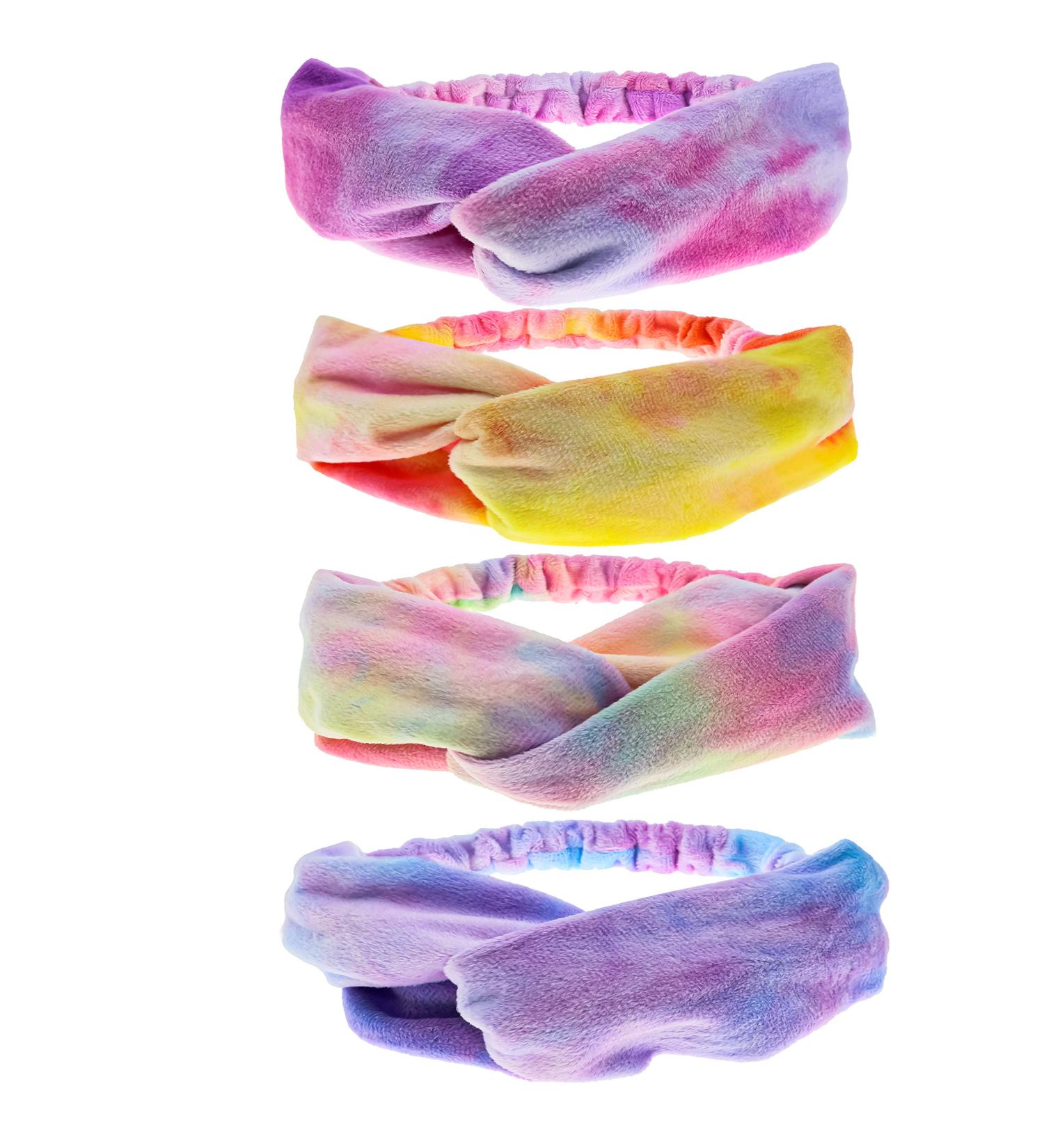 4 Pack Tie Dye Spa Headbands for Girls - Soft Non-Slip Turban Headwraps - Stretch Tie-Dye Hair Accessories - Sleepover Party Essential - Buy Online on GoSupps.com