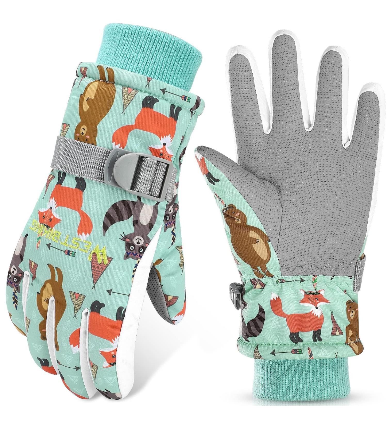 Warm Windproof Winter Gloves for Kids | Waterproof Cartoon Skiing & Snowboarding Gloves for Ages 3-12 - Buy Online on GoSupps.com