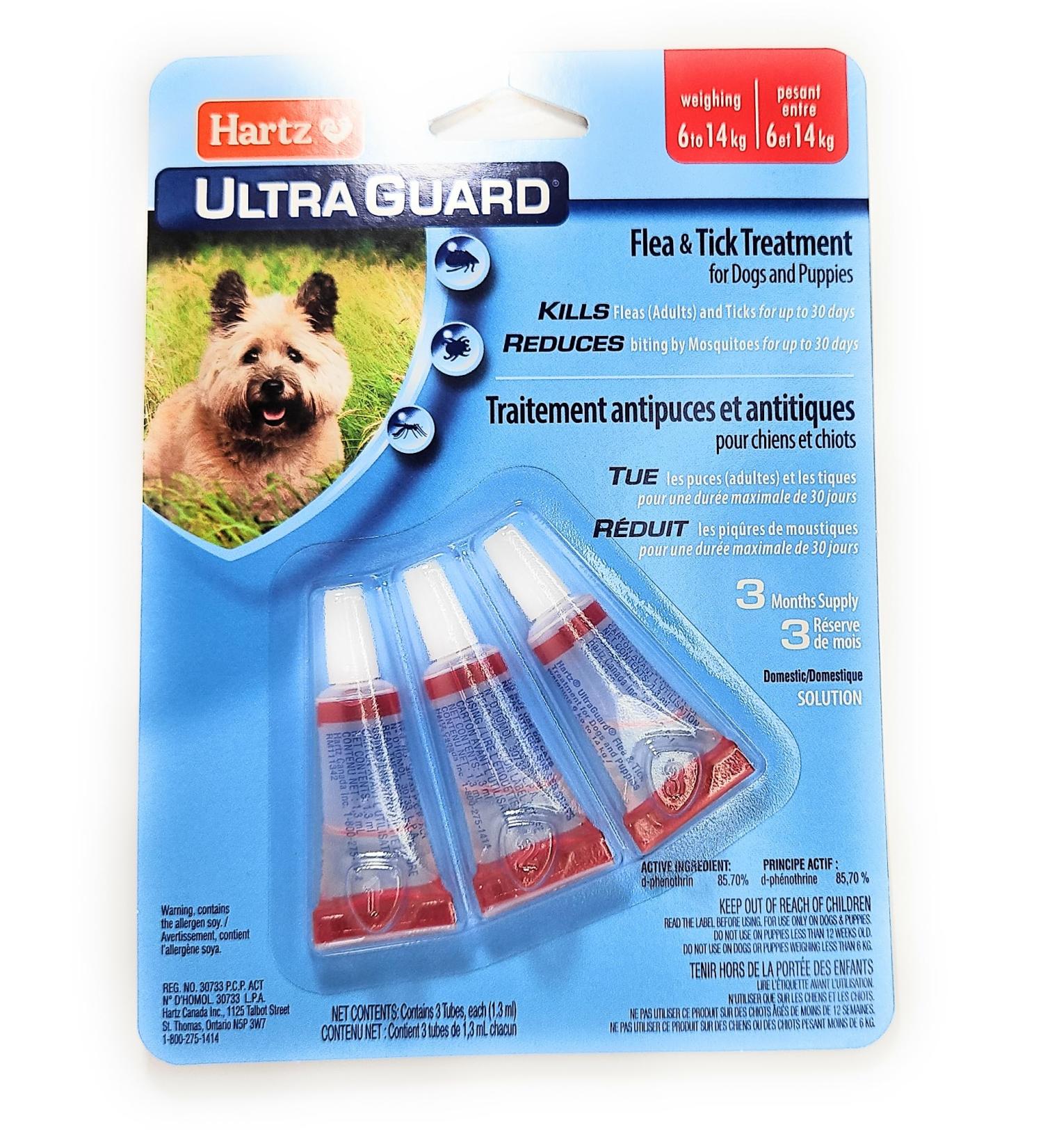 Ultra Guard Flea and Tick Drop Treatment - for Dogs and Puppies 6 kg - 14 kg