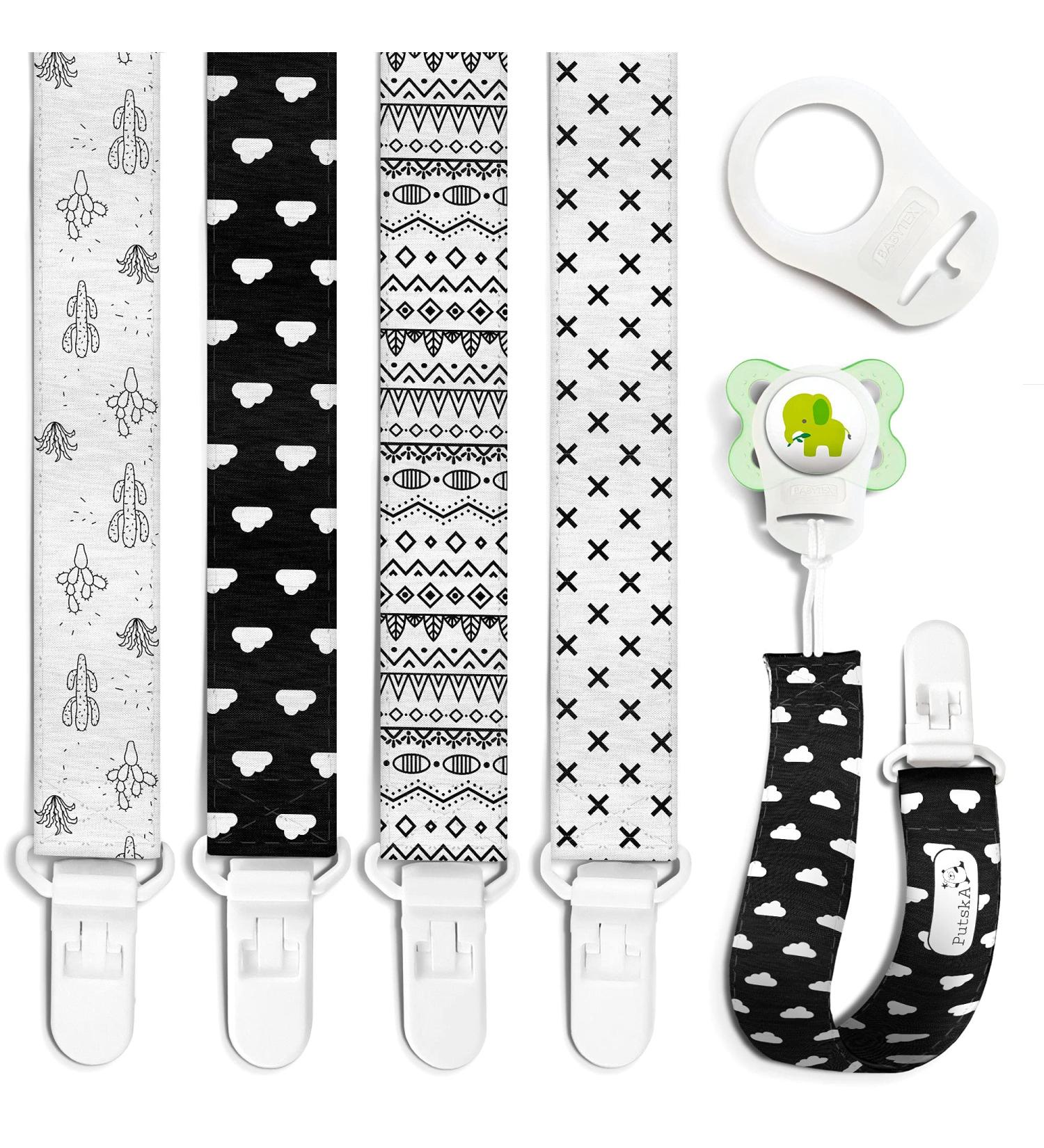 Putska 4 Pack Pacifier Clip Set for Boys and Girls - Unisex Teething Pacifier Holder with MAM Attachment - Buy Online on GoSupps.com