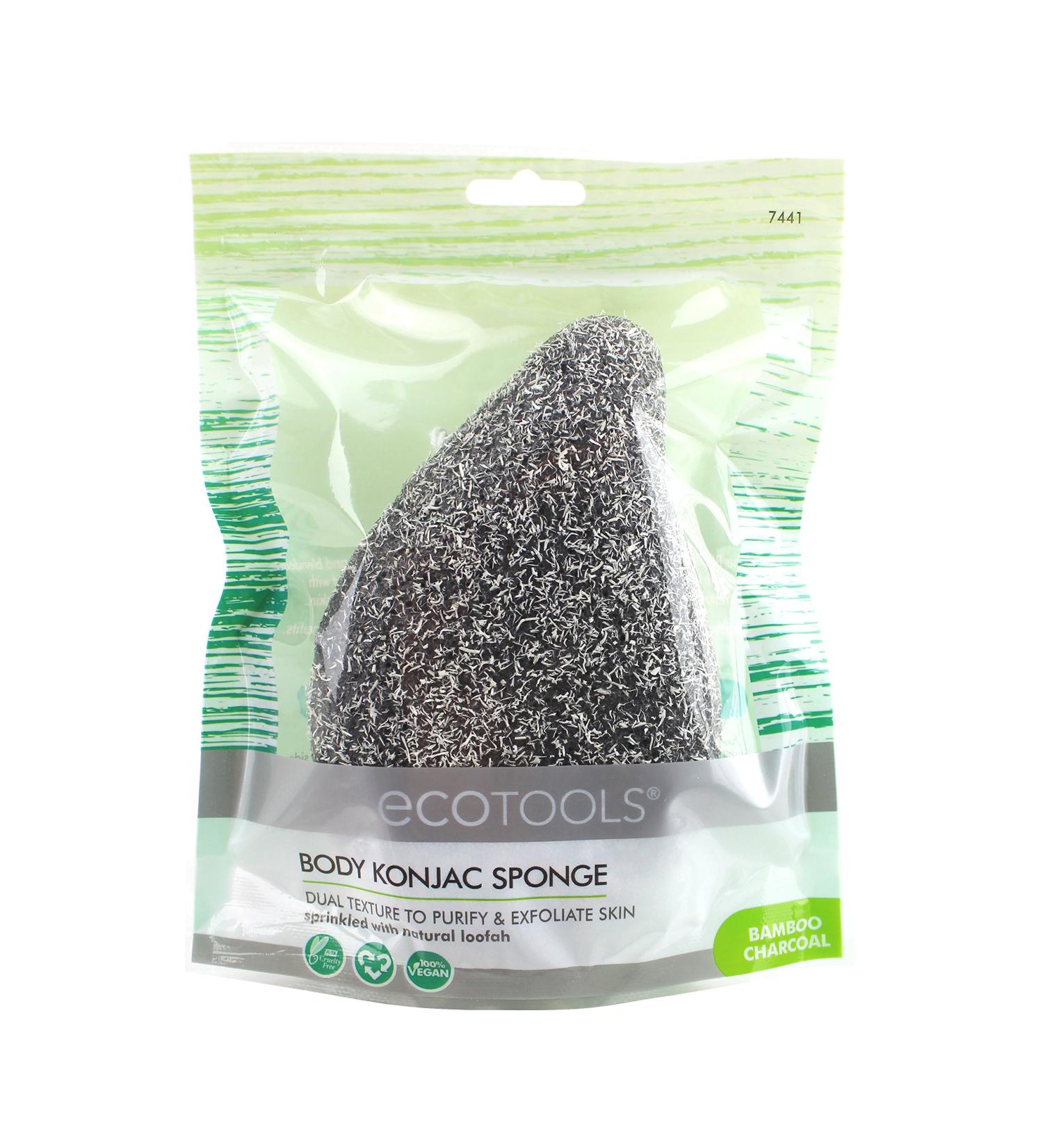 EcoTools Charcoal Loofah Body Konjac - Natural Exfoliating Sponge for Soft, Smooth Skin - Buy Online on GoSupps.com