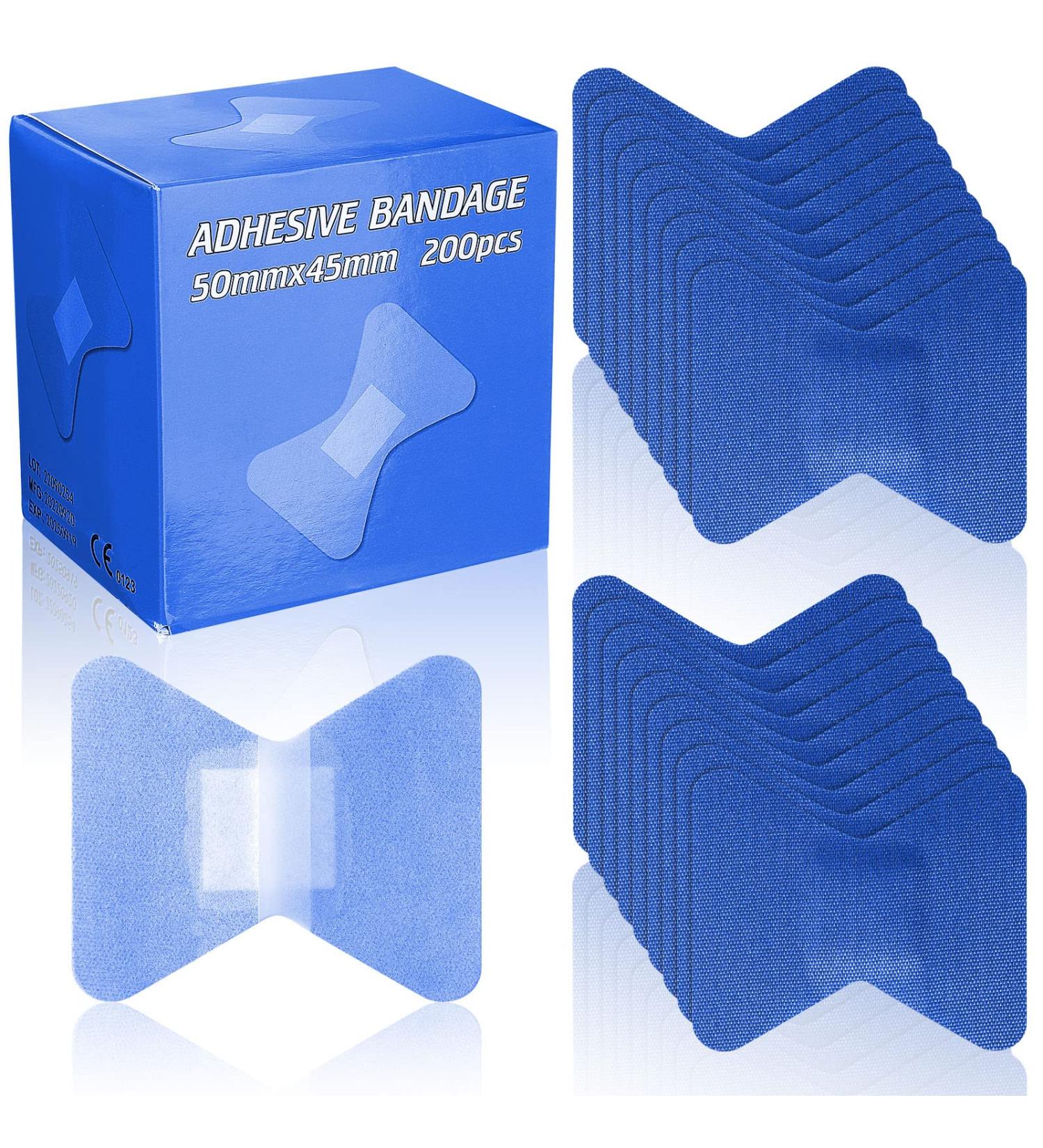 200 Count Butterfly Fabric Bandages | Flexible Finger Tips Adhesive Bandages for Kids and Adults | Small First Aid Supplies in Blue | 2.01 x 1.77 - Buy Online on GoSupps.com