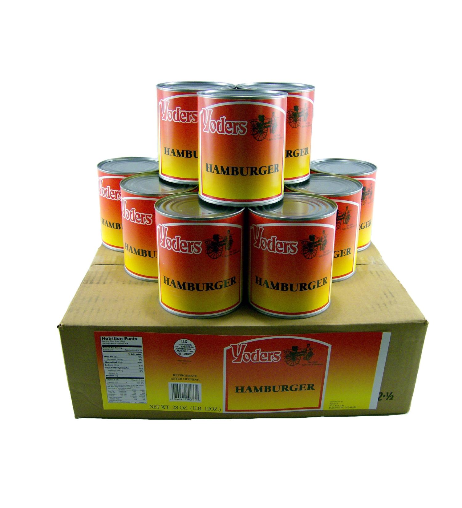 Yoders Canned Ground Beef Case - 12 Cans | Premium Hamburger Meat - Buy Online on GoSupps.com