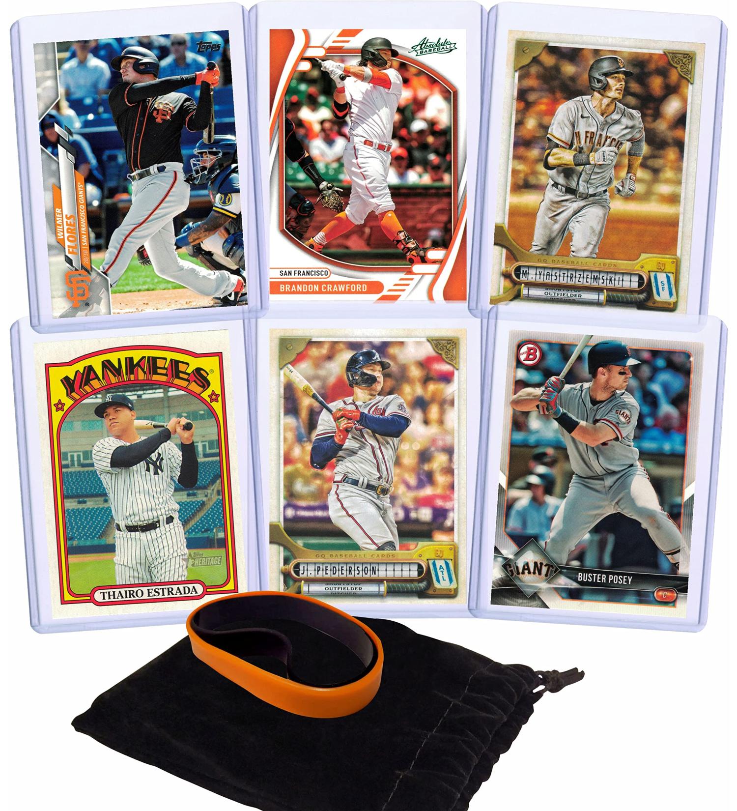San Francisco Giants Baseball Cards Bundle with Posey, Flores, Crawford & More - SF Trading Card and Wristbands Set - Buy Online on GoSupps.com