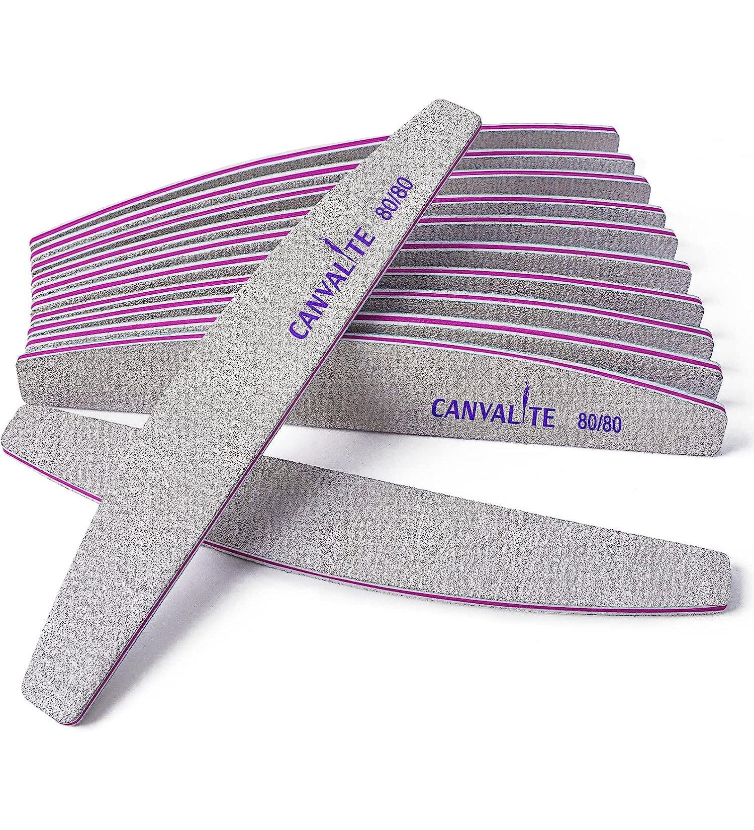 Canvalite 12pk 80/80 Grit Nail Files - Professional Gel Nail Buffers Washable & Reusable Double-Sided Nail File - Perfect for Gel Nails - Buy Online on GoSupps.com