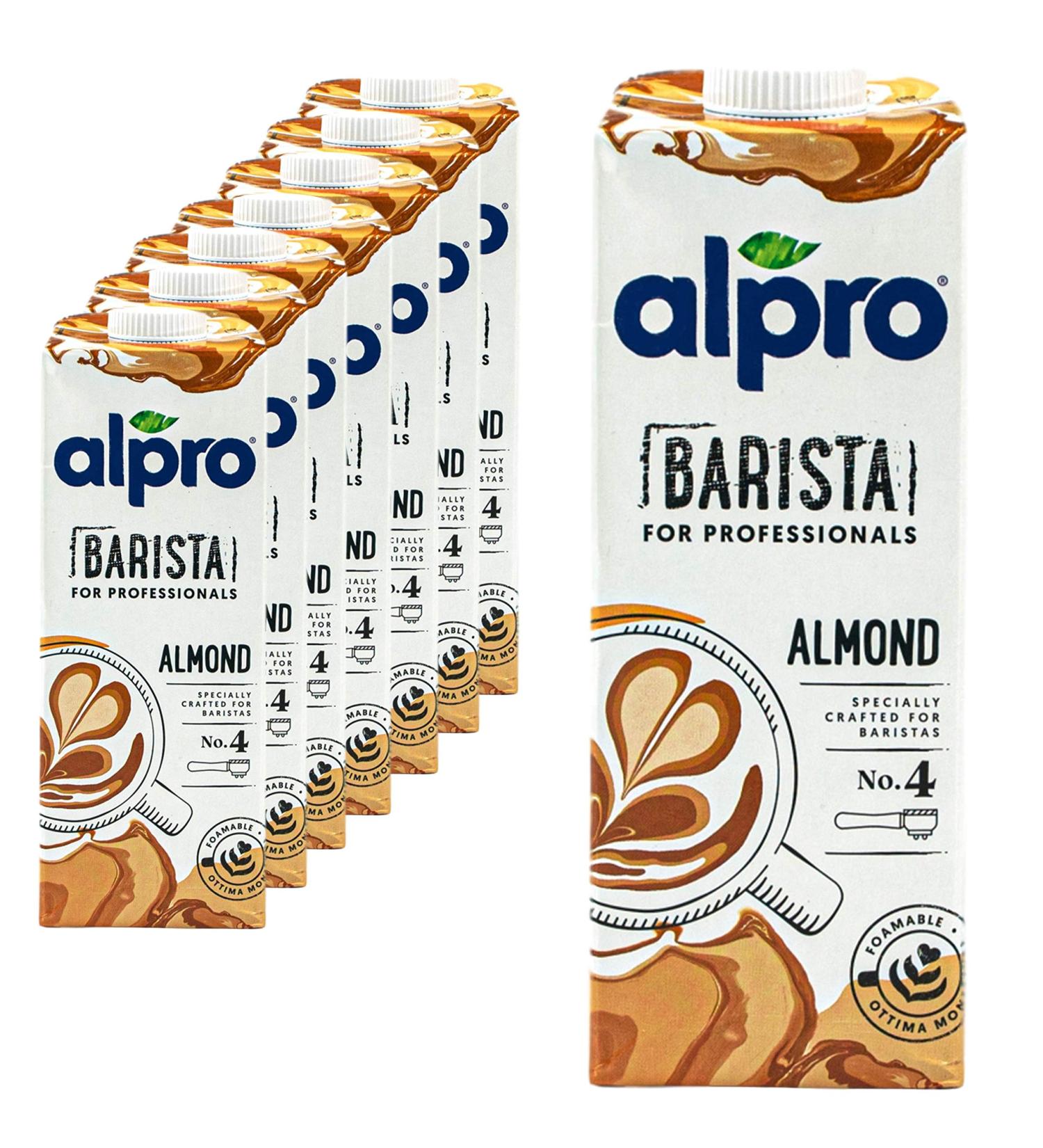 Buy Alpro Almond Drink 8 Pack - Professional Barista 1L | Ideal for Foaming Coffee Shakes & Smoothies - Buy Online on GoSupps.com