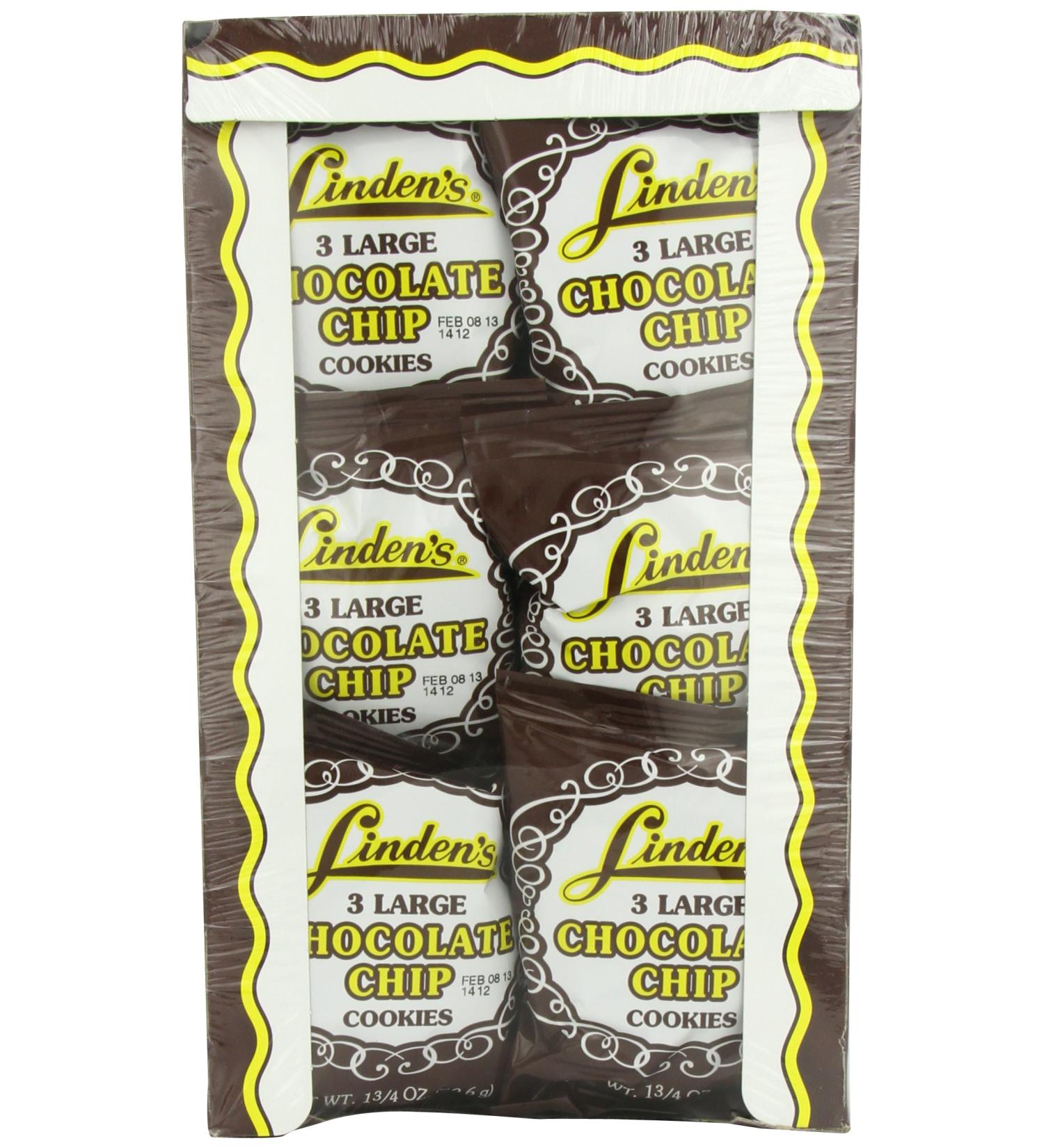 Linden's Large Cookies, Chocolate Chip, 18 Count Chocolate Chip 18 Count (Pack of 1)