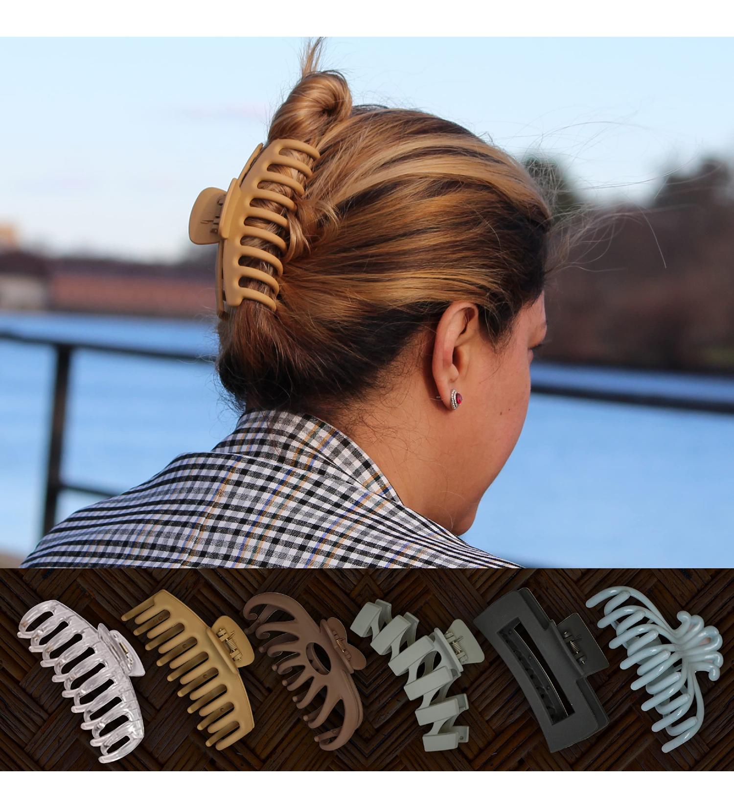 SP Hair Clips 8-Pack - Versatile for Thin, Thick, or Curly Hair | Matte Banana Clips for Strong Hold | Cute Colors | Stylish & Secure Hair Styling - Buy Online on GoSupps.com