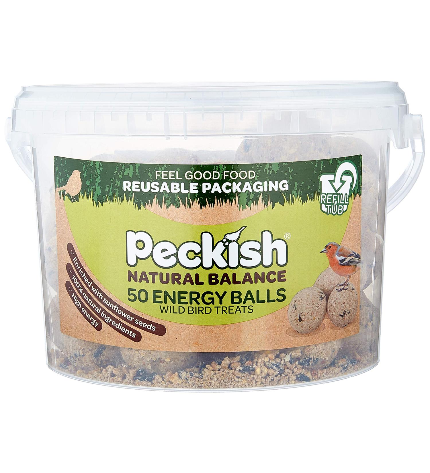 Peckish Natural Balance Energy Suet Fat Balls for Wild Birds 50 Tub 27 x 27.5 x 19 cm 4 kg (Pack of 1) - Buy Online on GoSupps.com