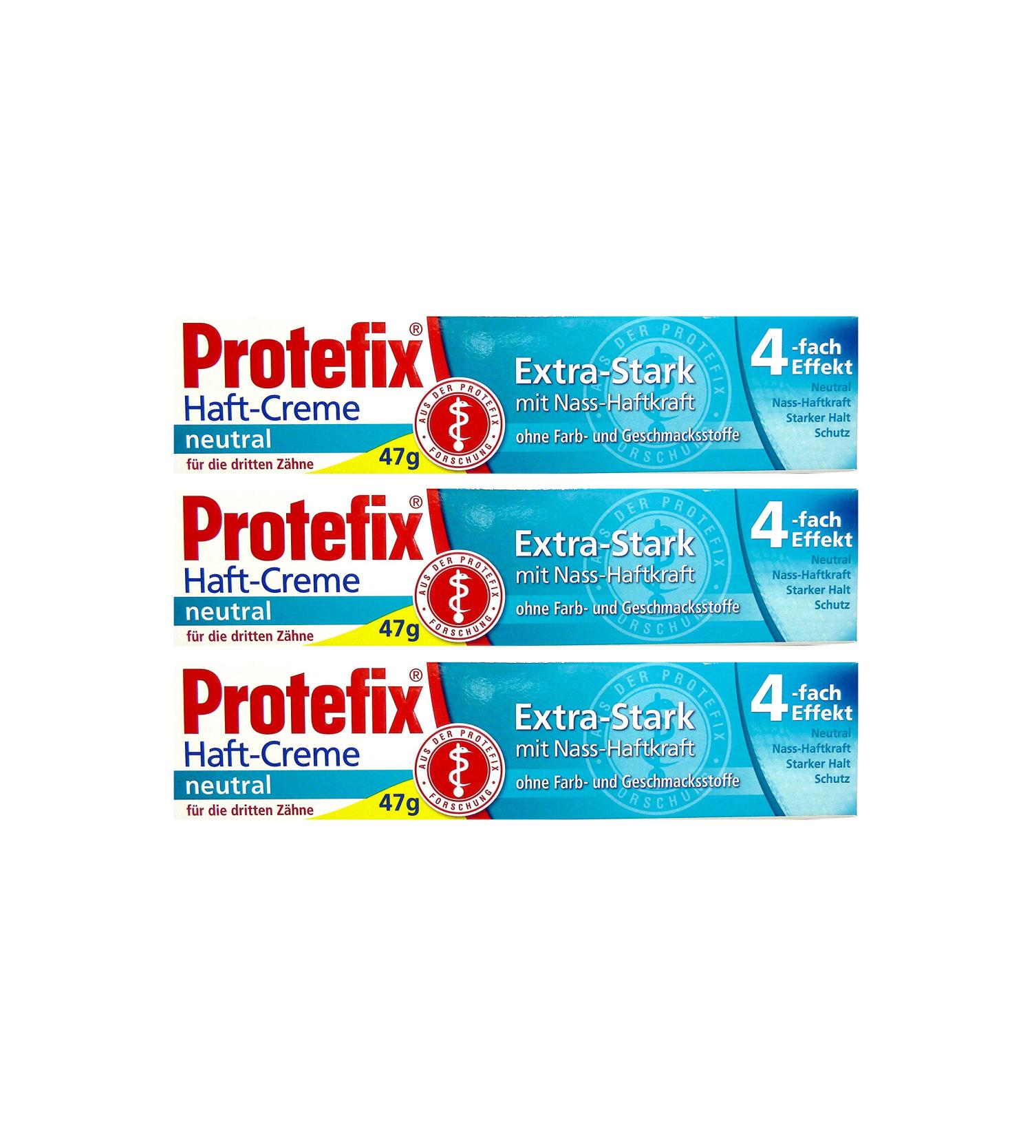 3x Protefix Adhesive Cream Neutral 47g without color and flavorings PZN 03556821