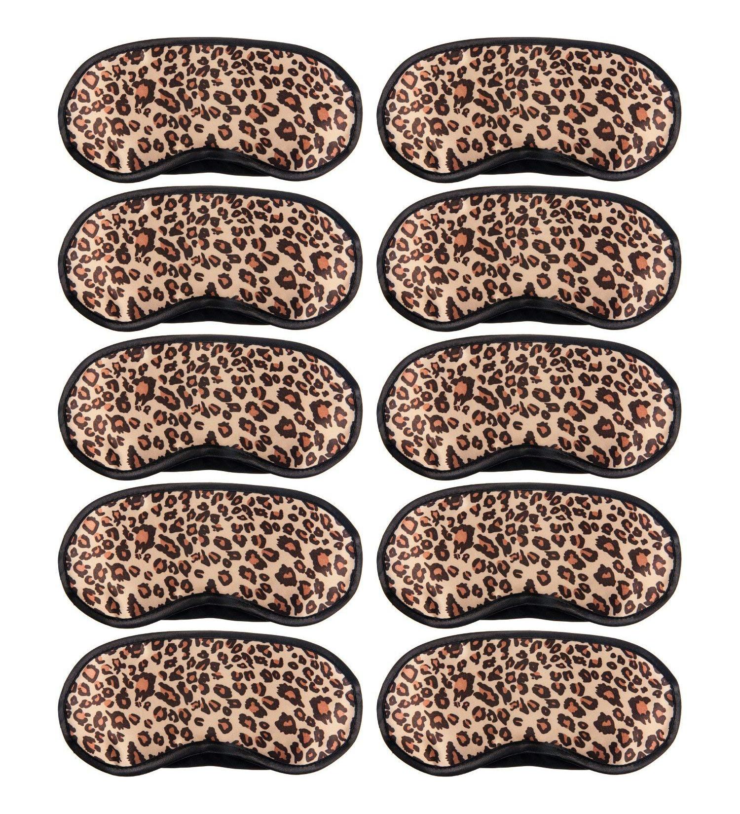 10 Pack Leopard Sleep Masks - Comfortable Eye Shade Covers for Sleeping, Shift Work, Travel - Includes Travel Pouch - Nose Pad for Men Women Kids - Buy Online on GoSupps.com