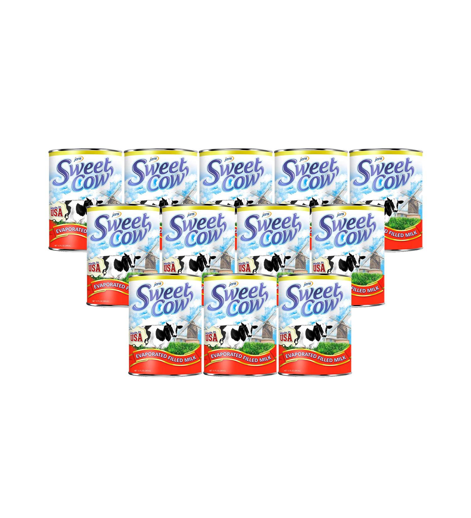 Sweet Cow Evaporated Filled Milk 12 Fl Oz - Pack of 12 | Premium Quality Dairy Product - Buy Online on GoSupps.com