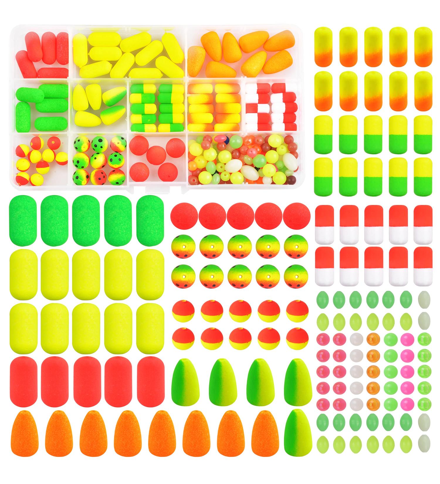 SILANON Pompano Rigs Floats Beads Kit - 138pcs Foam Snell Fishing Floats Bobbers for Surf Fishing Live Bait Walleye Rig Making Accessories - Bullet Cylinder Float for Trout Catfish - Buy Online on GoSupps.com