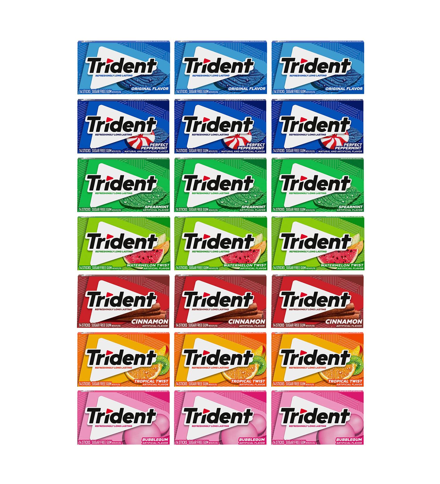 Trident Sugar Free Gum Variety Pack - 294 Total Pieces, Fruit and Mint Flavors - Buy Online on GoSupps.com