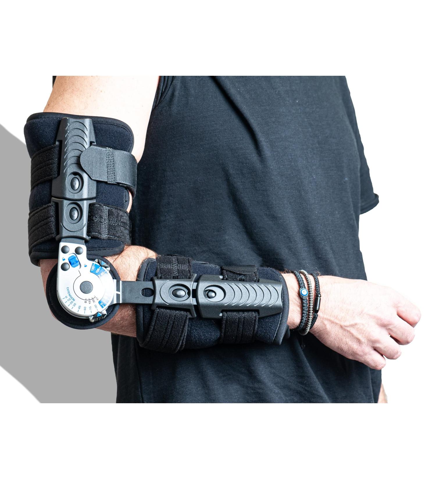 Ergobrace G1 ROM Elbow Post Op Brace - Adjustable Hinged Support Sling for Men & Women - Sports Injury Recovery & Pain Relief - Ideal for Tennis & Golf - Left Side Black - Buy Online on GoSupps.com