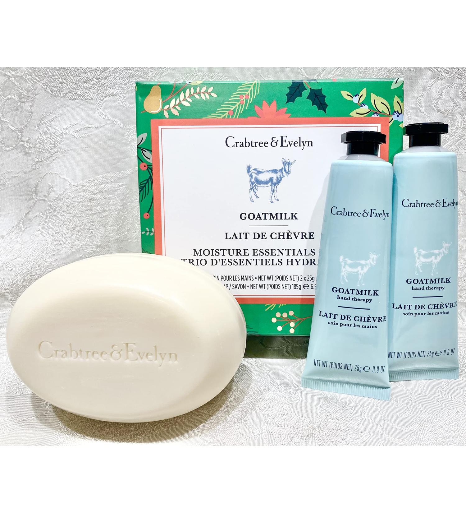 Crabtree & Evelyn Goatmilk Bar Soap and Hand Therapy Set - 6.5 oz Soap, .9 oz Hand Cream - Buy Online on GoSupps.com
