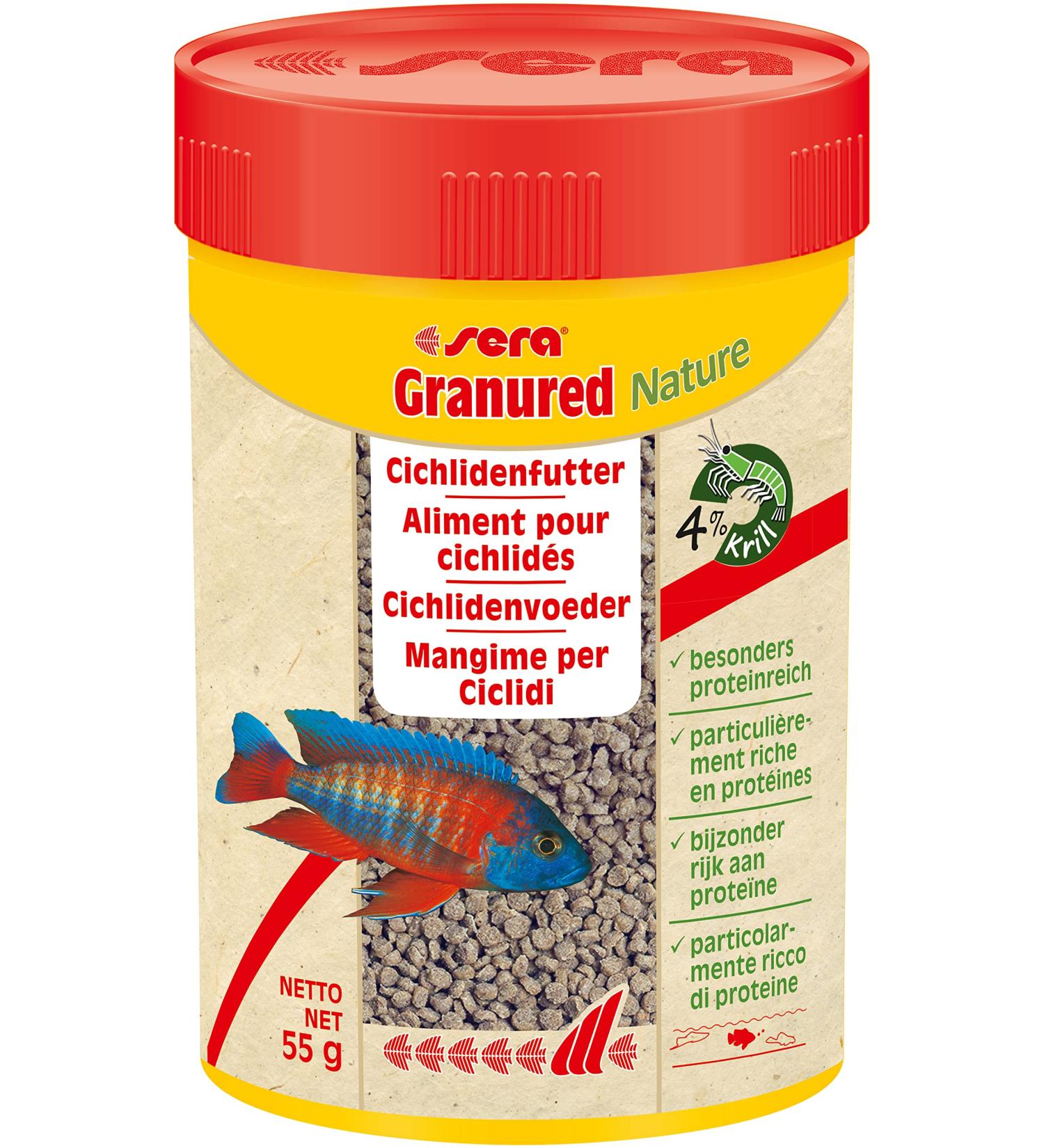 Sera Granured Nature 100 ml - Premium Feed for Small Carnivore Cichlids | Malawi & Tanganyika | International Shipping Available - Buy Online on GoSupps.com