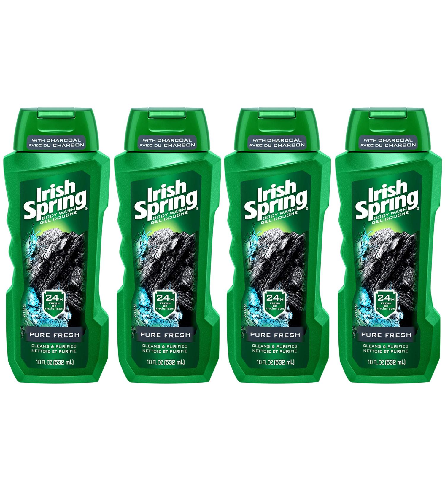 Irish Spring Body Wash With Charcoal Pure Fresh - 18 oz Pack of 4 - Buy Online on GoSupps.com
