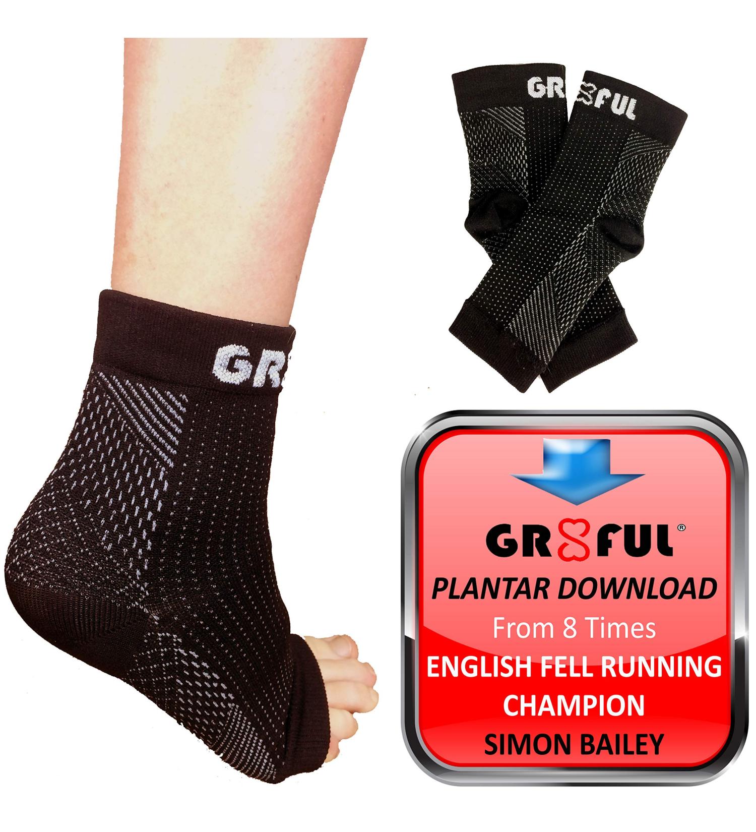 Plantar Fasciitis Compression Socks for Pain Relief | Black, Men/Women, S/M | Foot Arch & Heel Support Sleeves with 24/7 Compression - 1 Pair - Buy Online on GoSupps.com