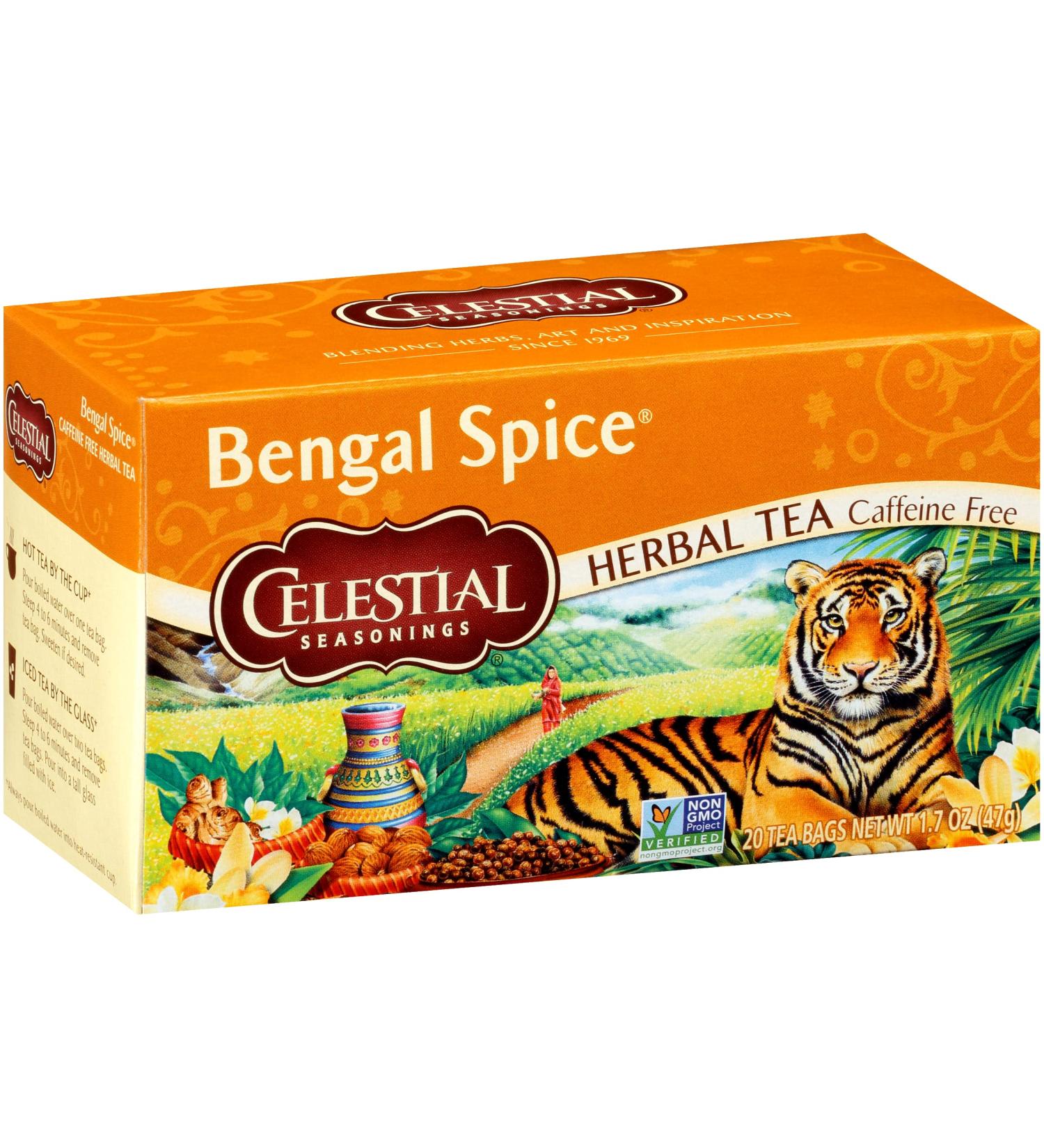 Celestial Seasonings Bengal Spice Herbal Tea, 20 Tea Bags (Pack of 6) - Caffeine Free - Buy Online on GoSupps.com