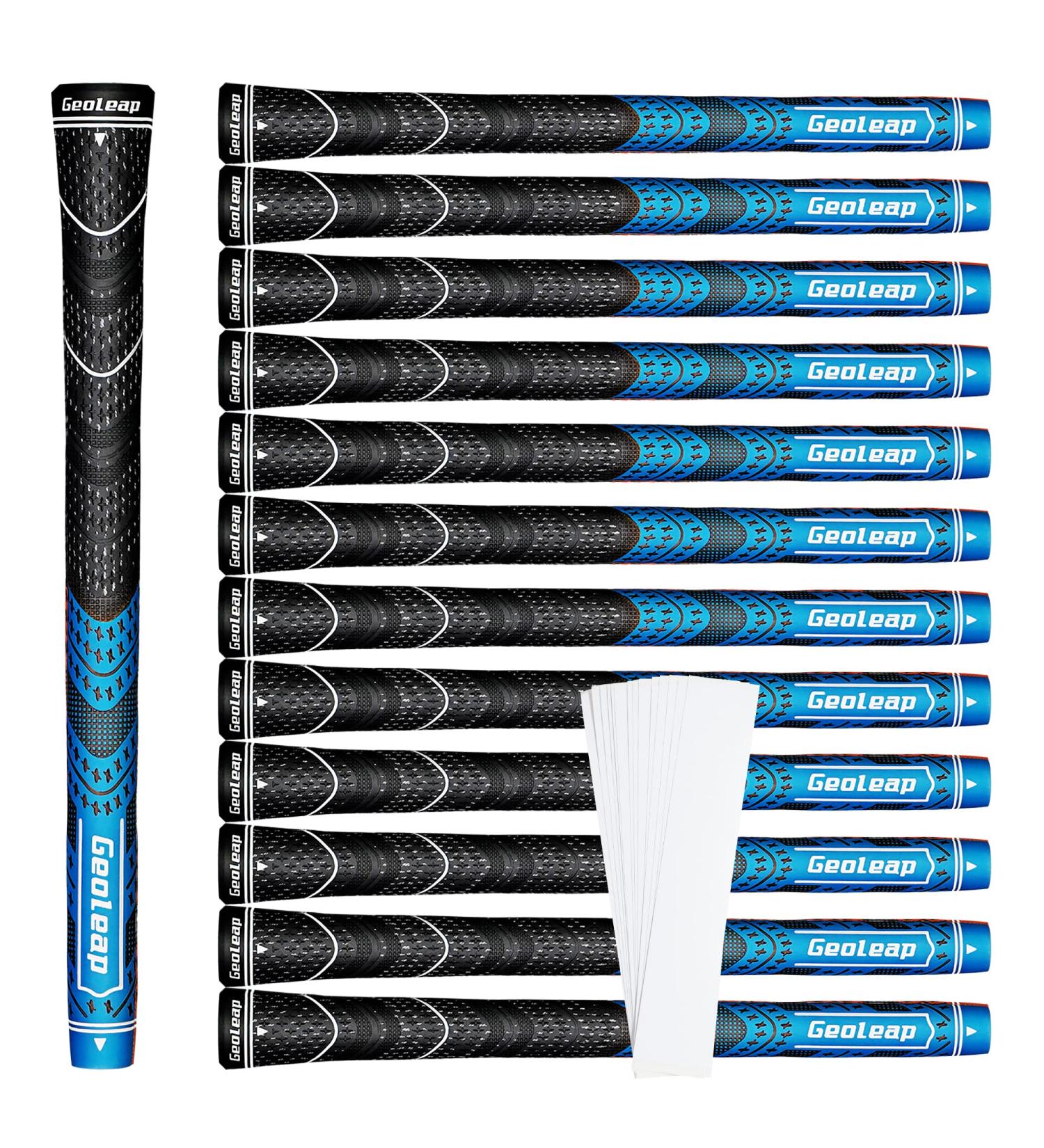 Geoleap Golf Grips Set - 13 Grips with Tapes & Repair Kits | Midsize Blue-Classic | All Weather Control & High Feedback - Buy Online on GoSupps.com