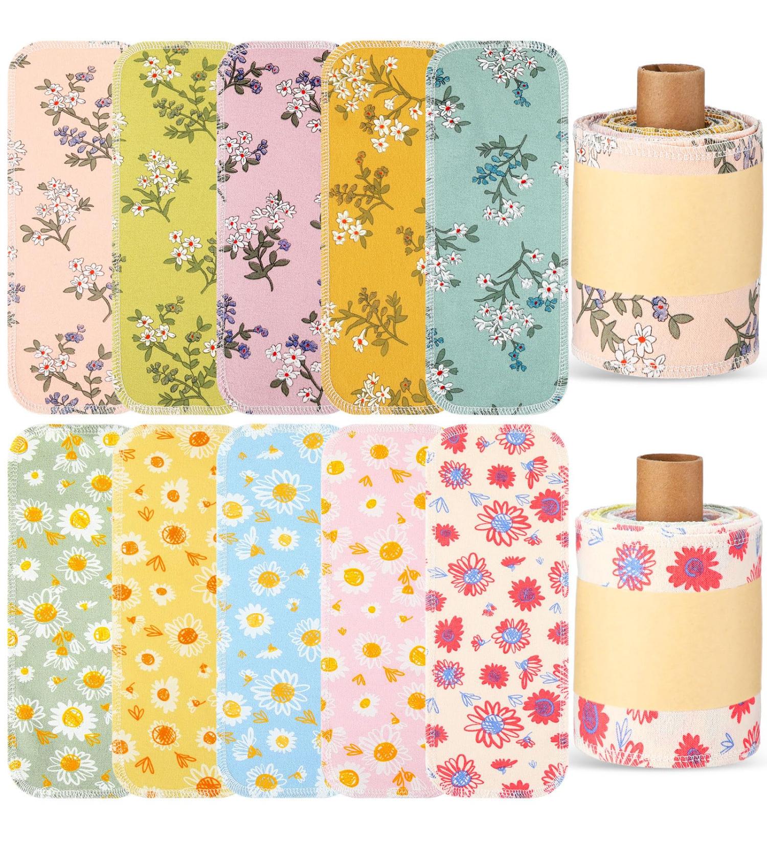 Vitalcozy Reusable Toilet & Kitchen Towels | Washable Bidet & Paperless Cotton Absorbent Towels | Eco-Friendly Simple Flower Design - Buy Online on GoSupps.com