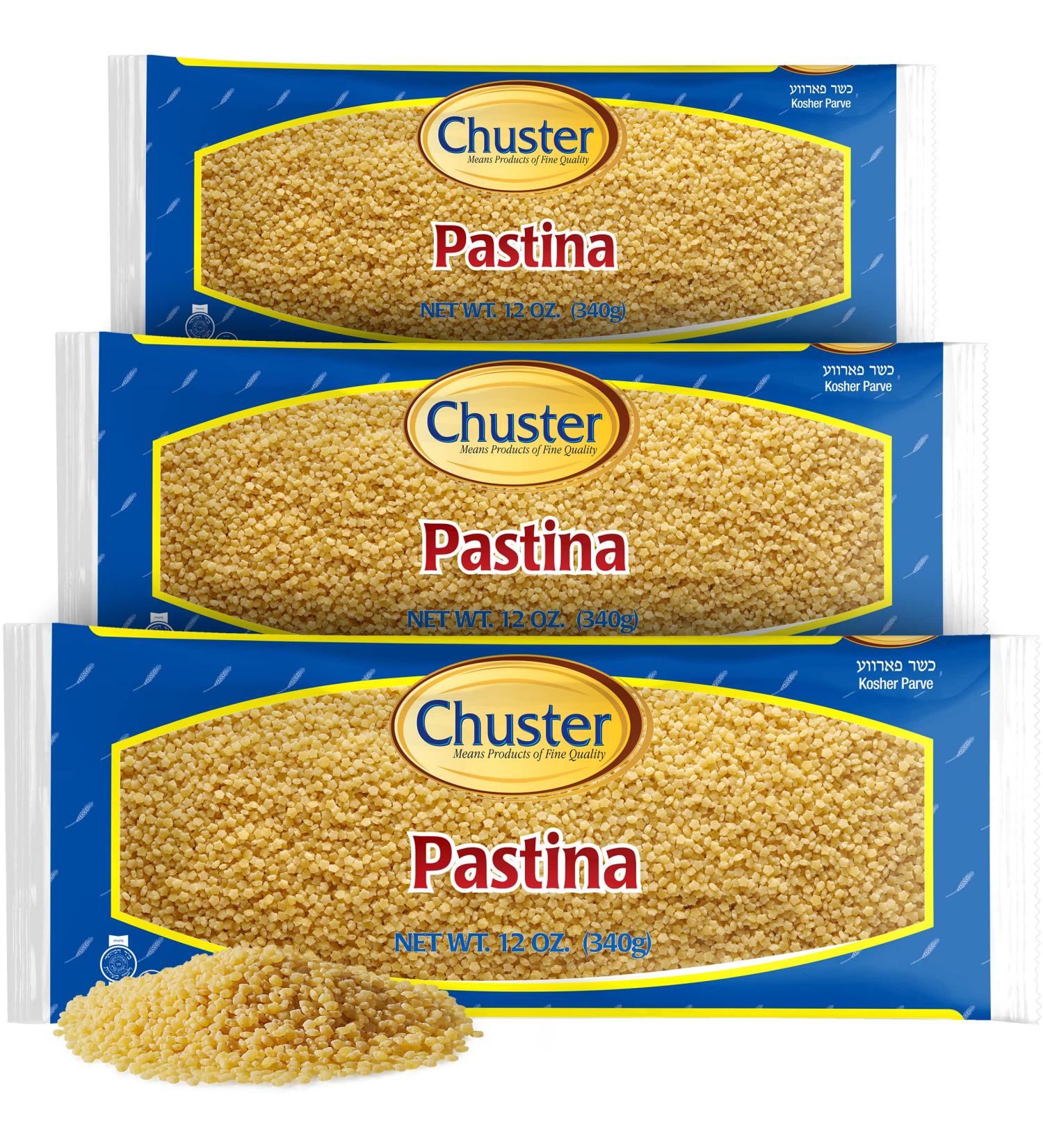 Chuster Pastina Pasta Stars - Enriched Durum Wheat Semolina Noodles, Non-GMO, Sodium & Cholesterol-Free, 12oz - 3 Pack - Buy Online on GoSupps.com