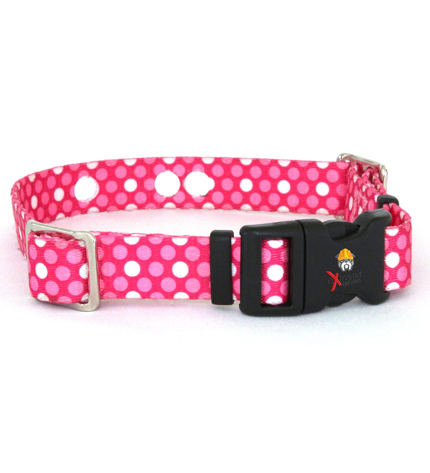 Extreme Dog Fence Replacement Collar Strap - Pink Dots - Medium 13-18 x 3/4 | For Most Dog Fence Brands - Buy Online on GoSupps.com