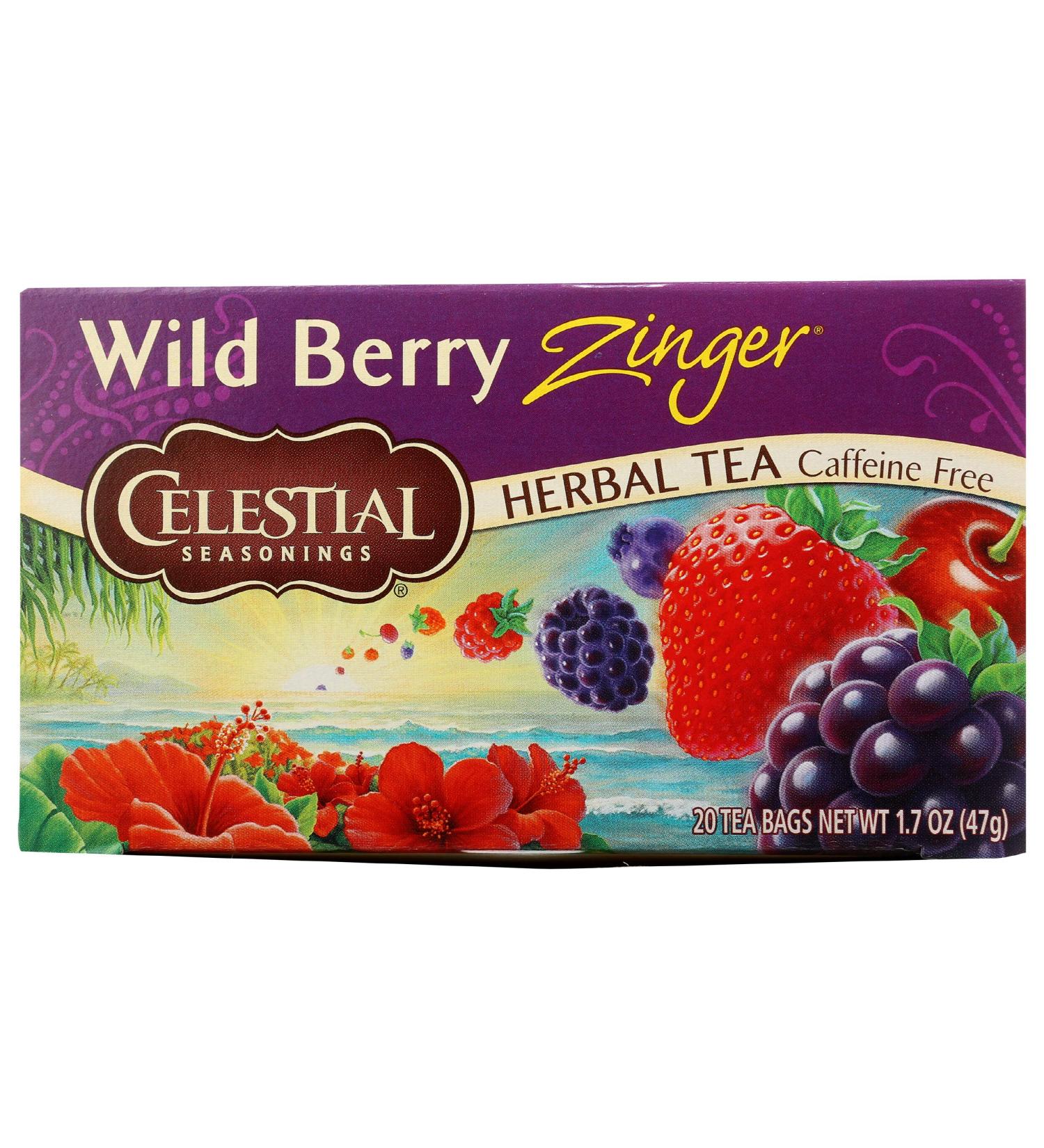 Celestial Seasonings Wild Berry Zinger Tea Bags - 20 ct - Buy Online on GoSupps.com