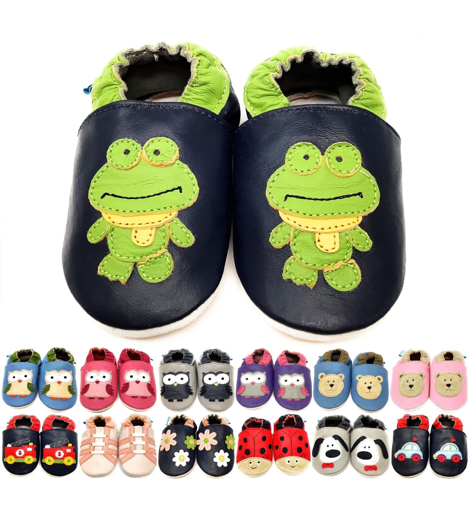 MiniFeet Premium Soft Leather Baby Shoes - Buy 4 Pairs, Get 1 Free! | Toddler Shoes 0-6 Months to 4-5 Years | Frog Design - Buy Online on GoSupps.com