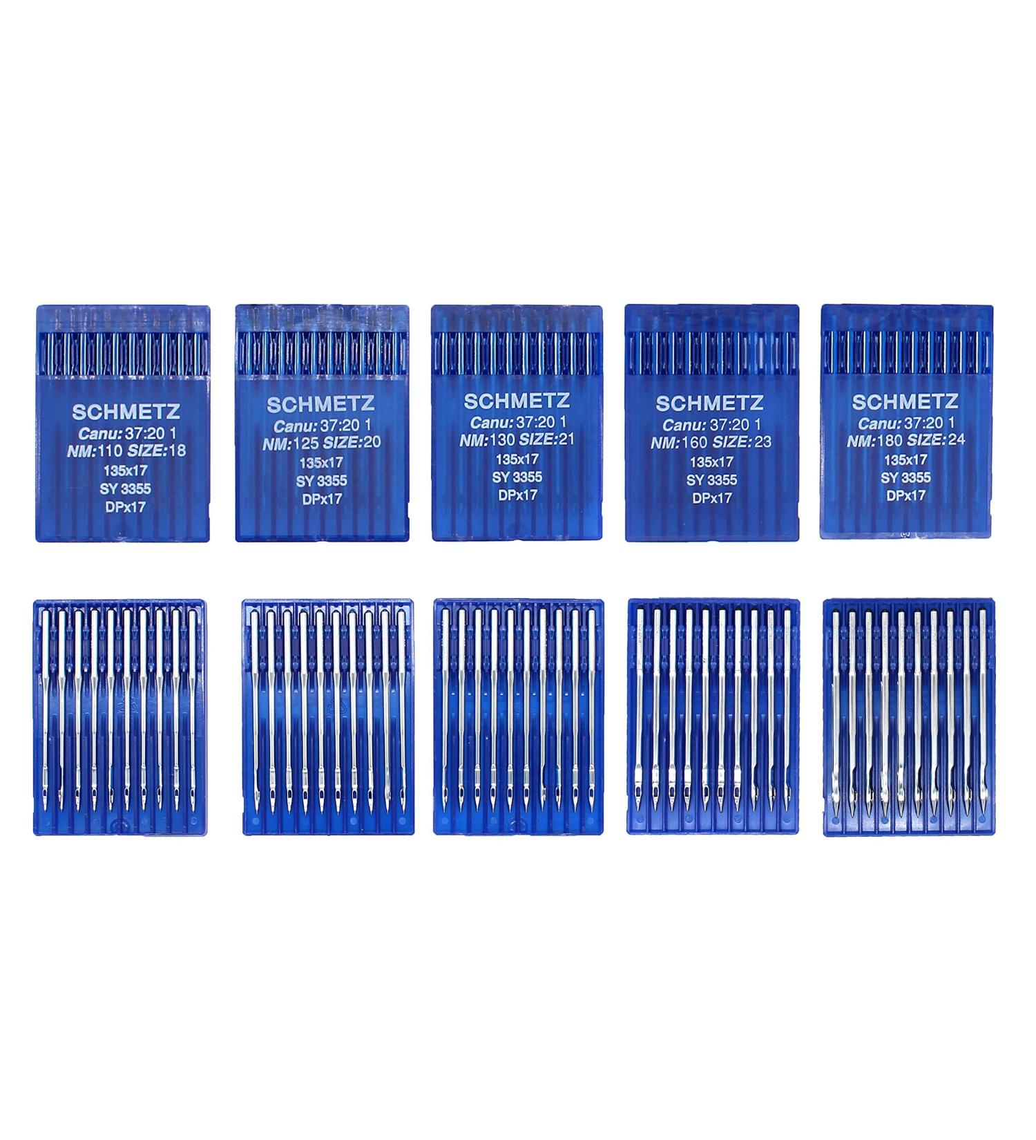 SCHMETZ 50pcs Size 18 20 21 23 24 135x17 DPx17 Walking Foot Sewing Machine Needle