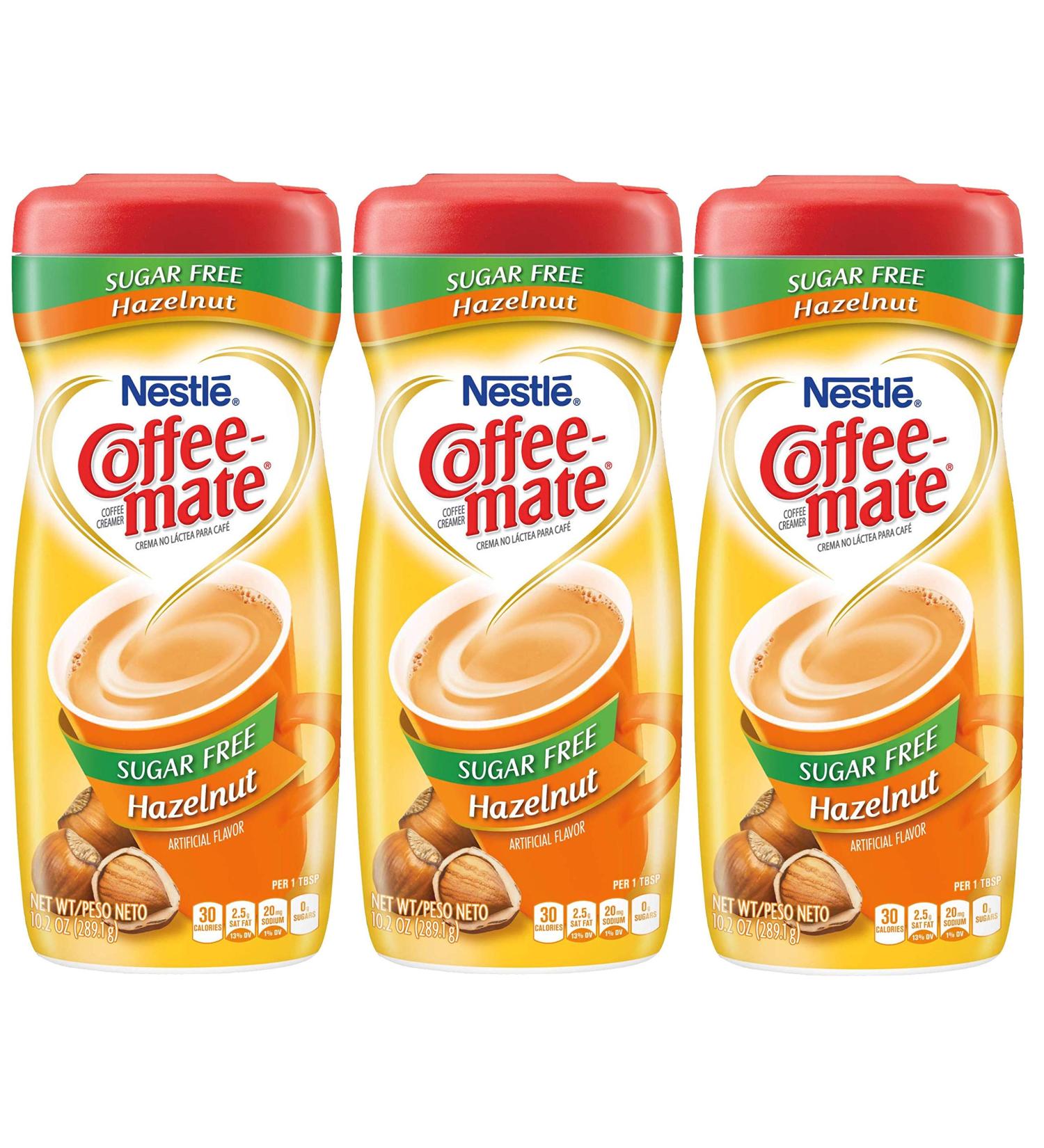 Nestle Coffee Mate Sugar Free Hazelnut 3 x 289g tubs