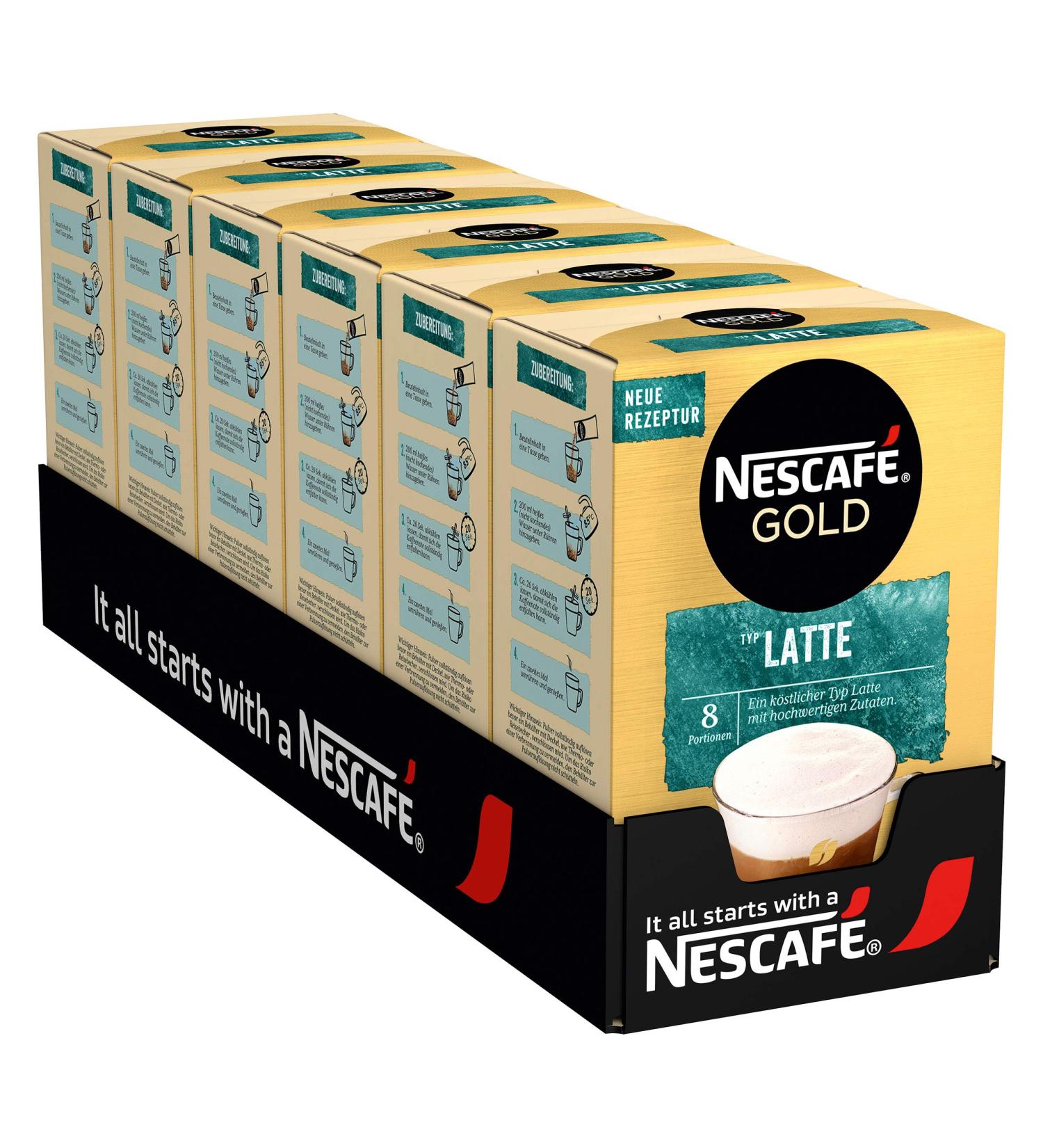 Nescaf Gold Type Latte - Instant Coffee 6 x 8 Servings Global Shipping Available - Buy Online on GoSupps.com