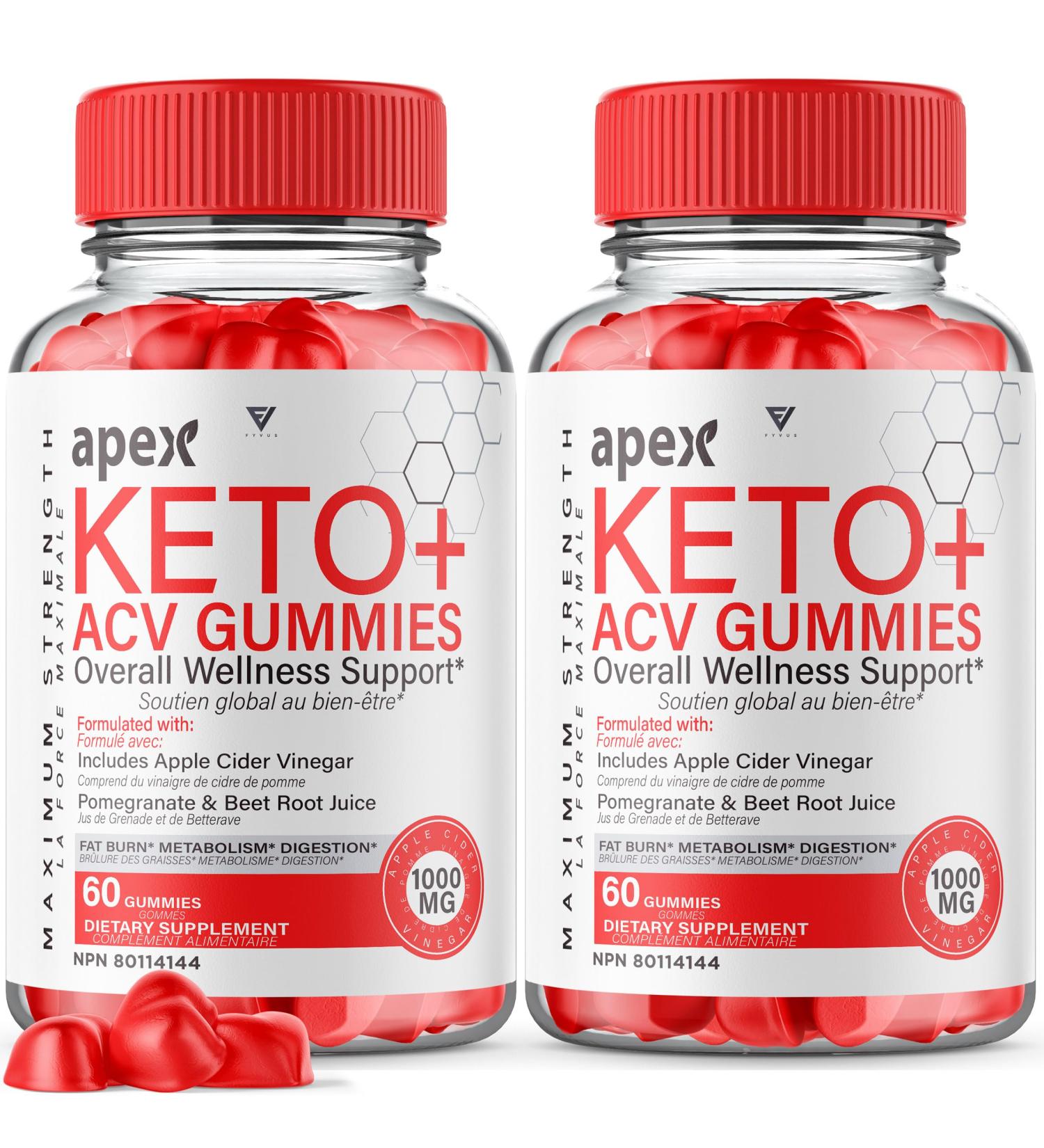 (2 Pack) Apex Keto ACV Gummies Apex Apple Cider Vinegar Canada Keto Health Lifestyle Supplement Gummy Suppl ment de Style de Vie Sain C tog ne au Vinaigre de Cidre de Pomme Apex (120 Gummies) - Buy Online on GoSupps.com