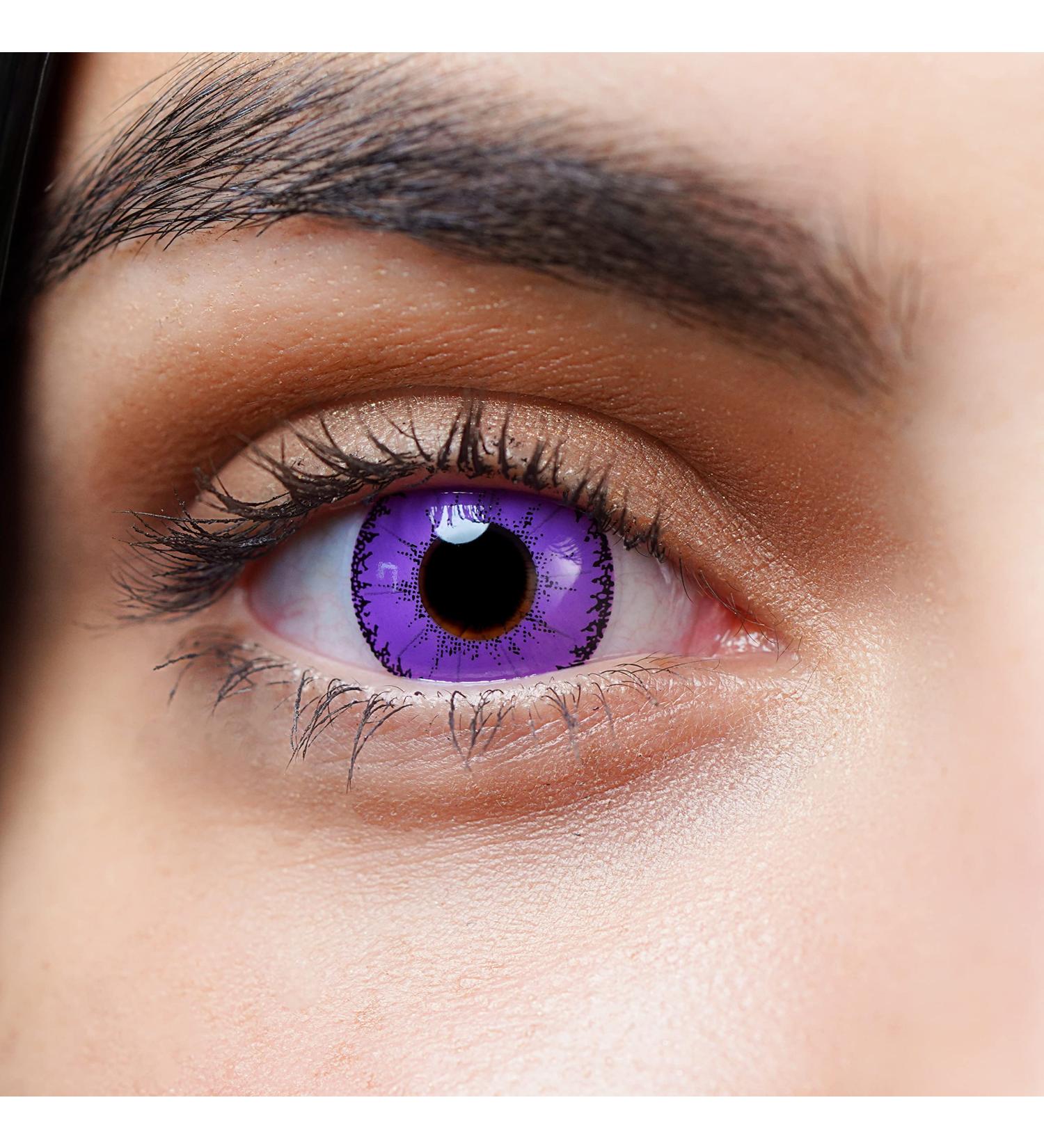 Buy Violet Colored Contact Lenses | Crazy Annual Soft Lenses for Halloween Carnival & Anime - 2 Pieces + Containers - Buy Online on GoSupps.com
