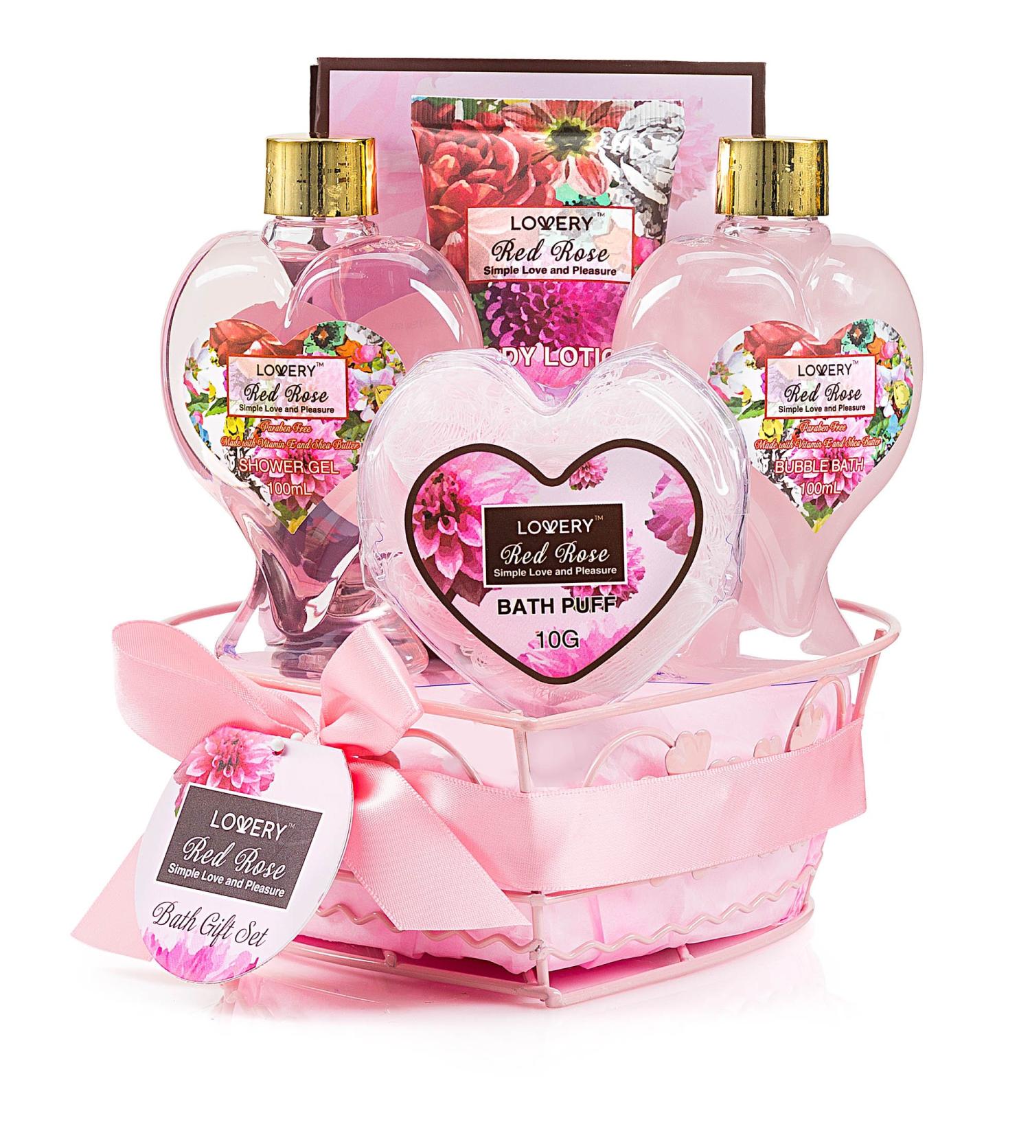 Luxury Home Spa Gift Basket for Women - Birthday Gifts for Daughter & Son | Red Rose Scented Bath & Body Set - Buy Online on GoSupps.com