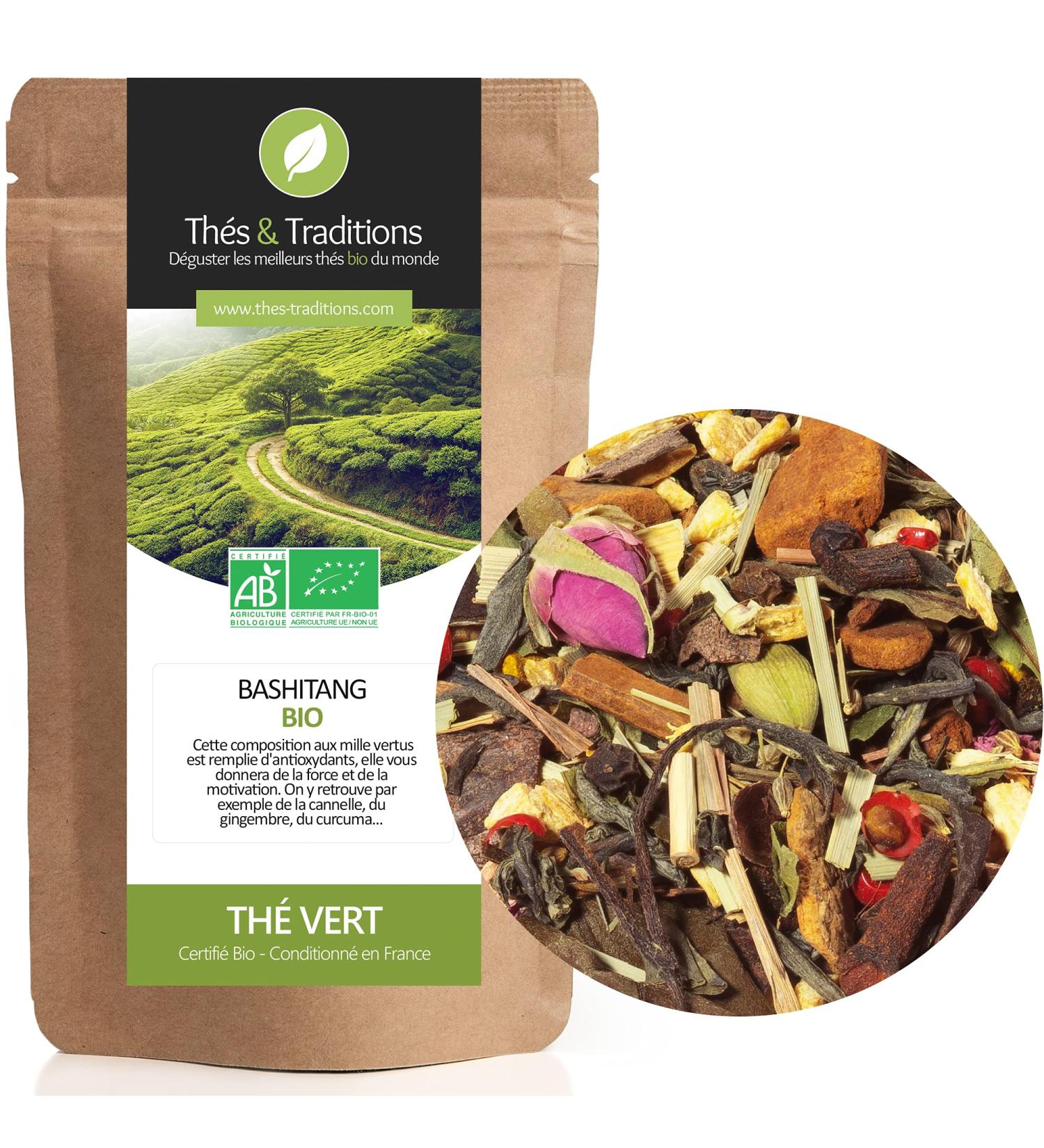  Th s & Traditions Spiced Wellness Green Tea | A Blend of Thousand Benefits | 100g Loose Leaf Bag | Certified Organic  - Buy Online on GoSupps.com