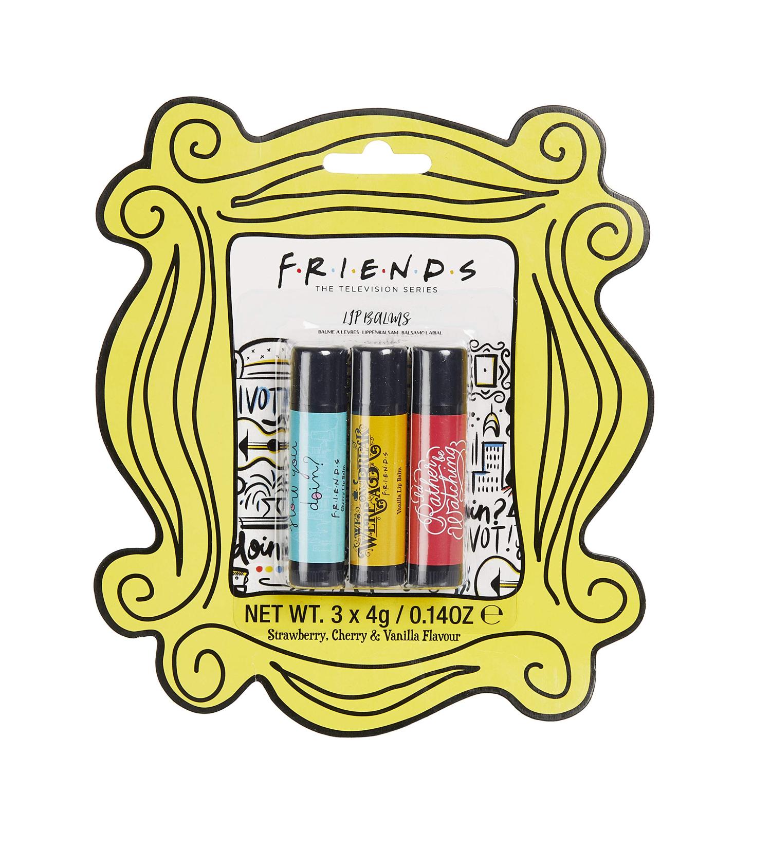 Friends TV Show Lip Balm Trio - Strawberry, Vanilla, Cherry Flavoured Set - Buy Online on GoSupps.com