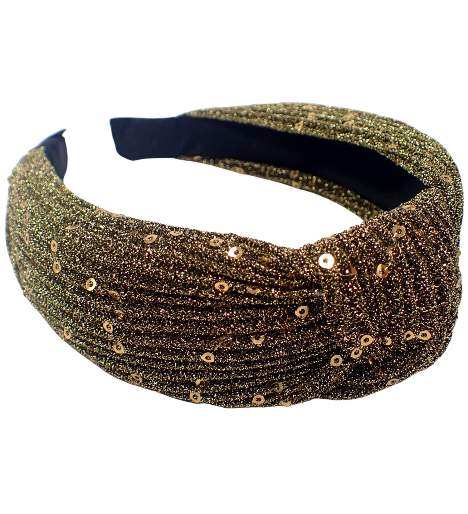 Topkids Accessories Lurex Sequin Knot Alice Bands Adult Women Hair Accessories for Women Hair Bands for Women Thick Headband Womens Headbands Head Bands Adult Women Wide Headbands (Gold) - Buy Online on GoSupps.com