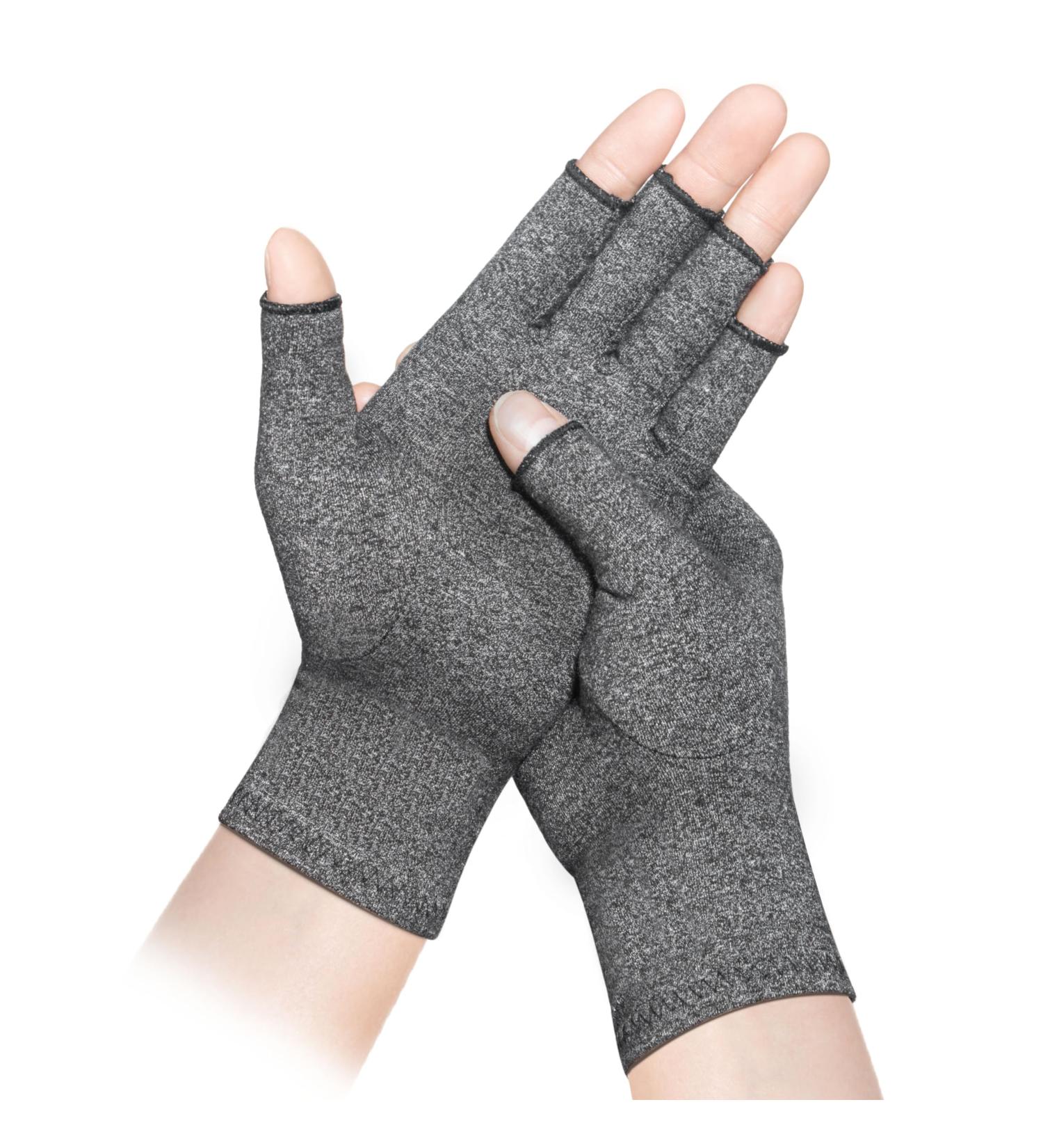 LXMY 2 Pairs Arthritis Gloves Compression Gloves Providing Warmth and Compression to Promote Healing Fingerless Design Relieve Pain from Rheumatoid Arthritis and Carpal Tunnel(S) S (Pack of 2) No Anti-Slip Glue Dots (1 Pair) - Buy Online on GoSupps.com
