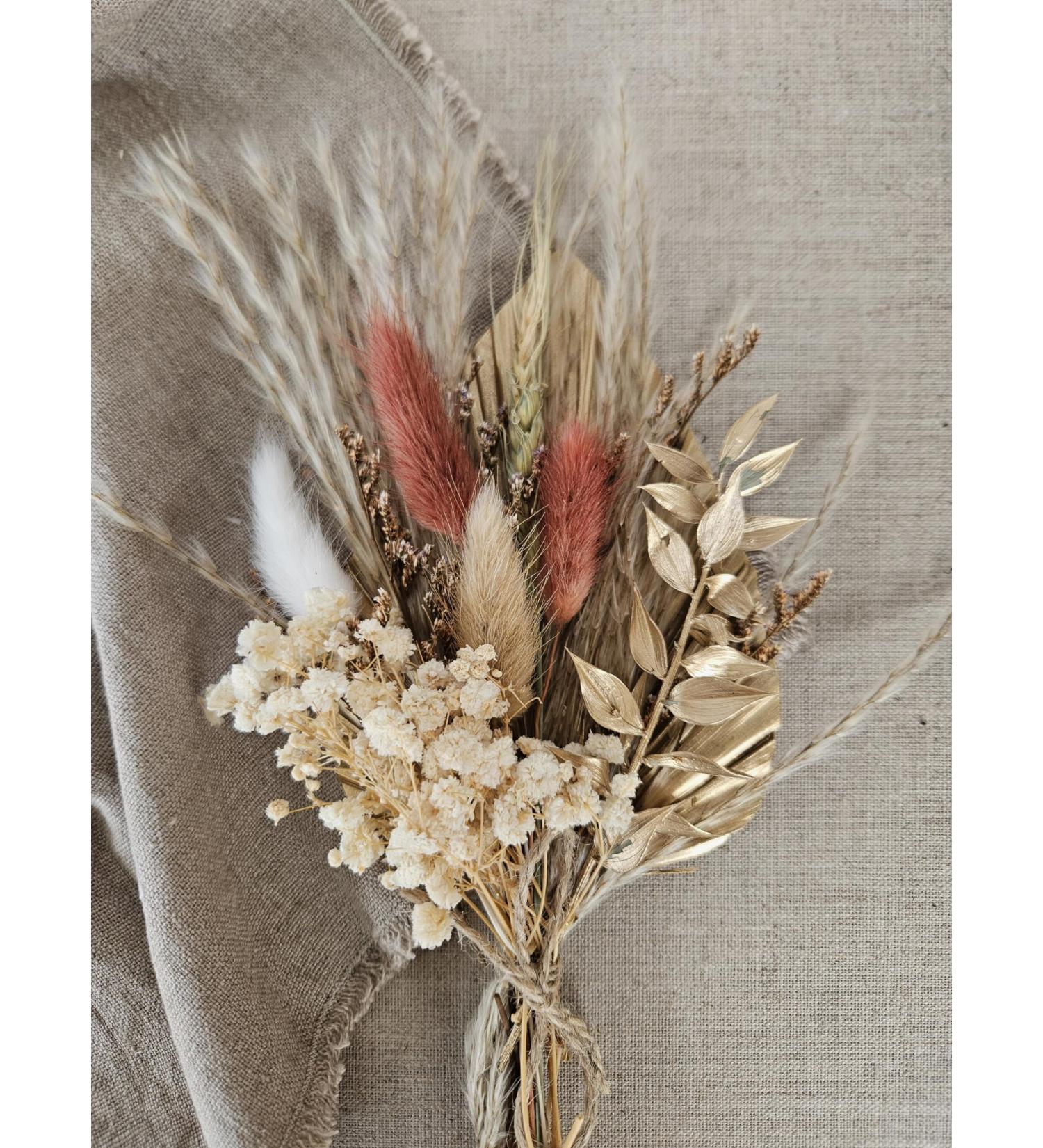 Dried Flower Cake Topper Spear Palm Bouquet (Neutral) - Elegant and Natural Touch for Any Celebration - Buy Online on GoSupps.com