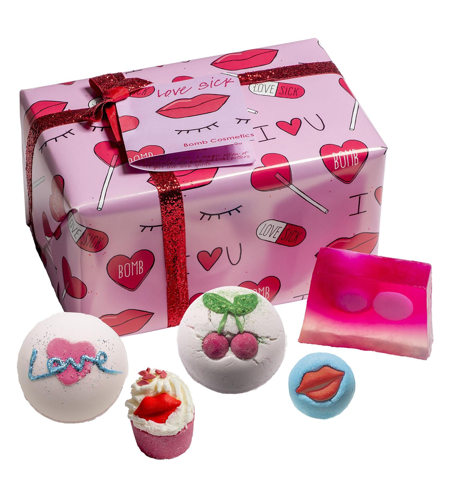 Bomb Cosmetics Love Sick 5 Piece Handmade Bath & Body Gift Set - Gift Wrapped 500g - Shop Internationally! - Buy Online on GoSupps.com