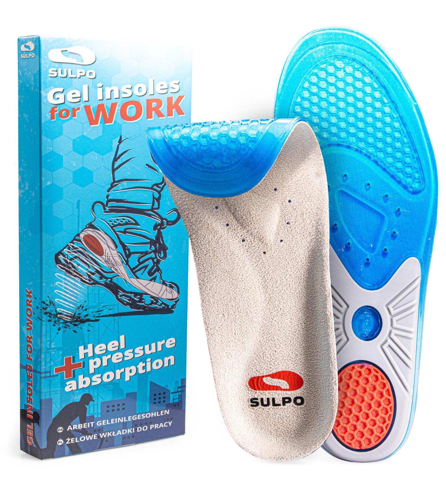 Sulpo Insoles for Plantar Fasciitis & Heel Spur - Silicone Shoe Inserts for Men & Women | Comfort for Sports Office Hiking - Size 44-45 EU / 9-11 UK - Buy Online on GoSupps.com