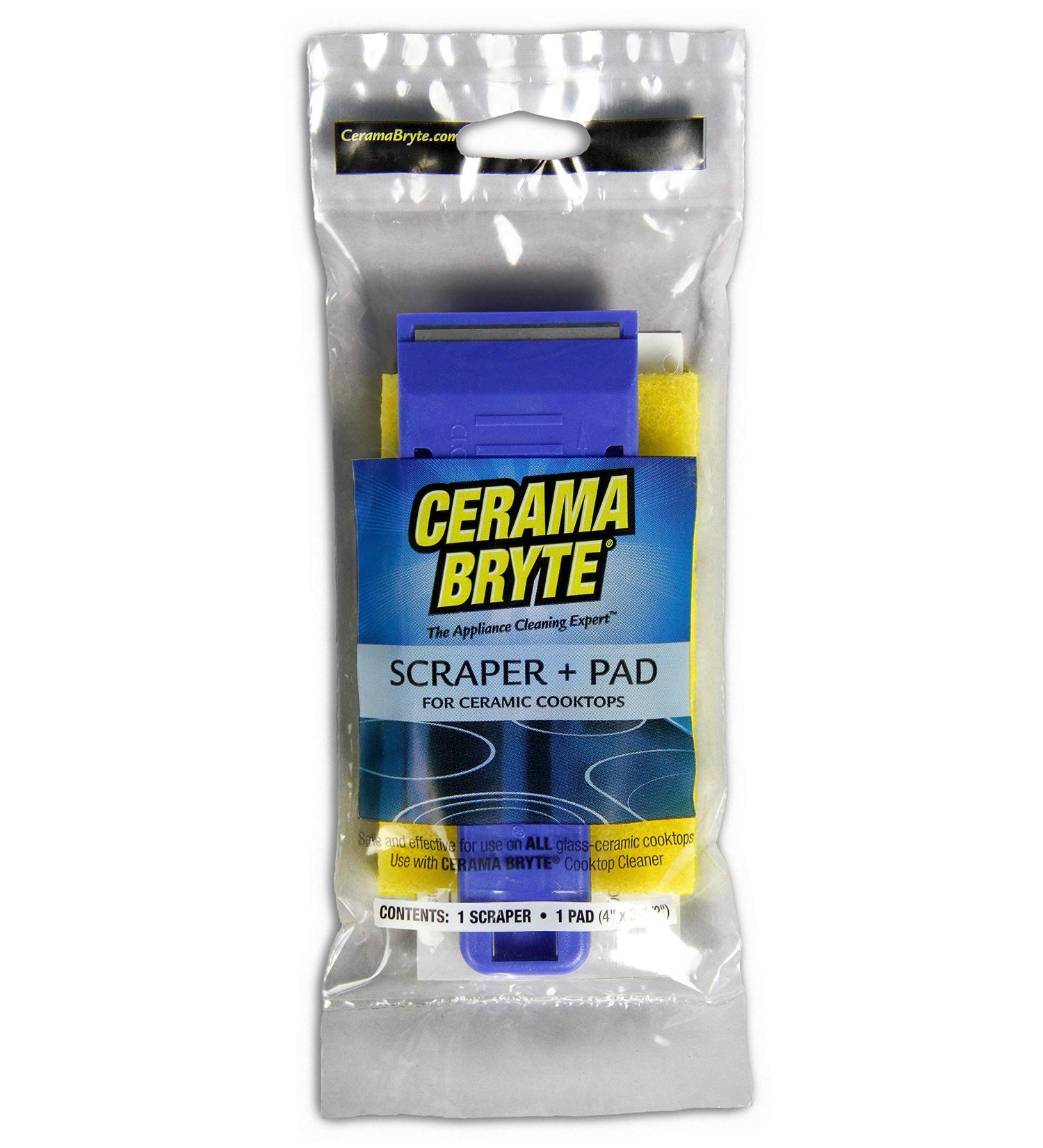 Cerama Bryte Scraper & Pad Combo - Blue Cooktop Cleaning Tool - Buy Online on GoSupps.com