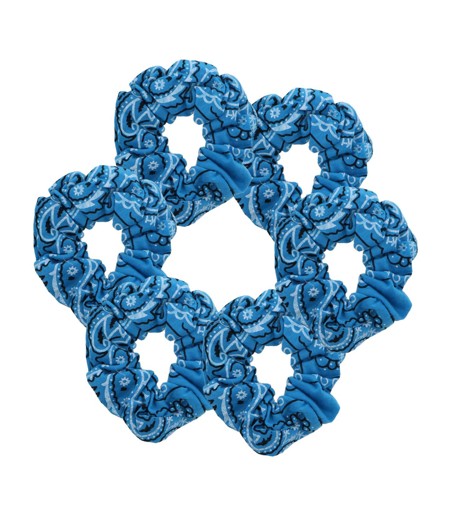6 Pack Light Blue Bandana Hair Ties | Stylish & Versatile Hair Accessories for All Styles - Buy Online on GoSupps.com