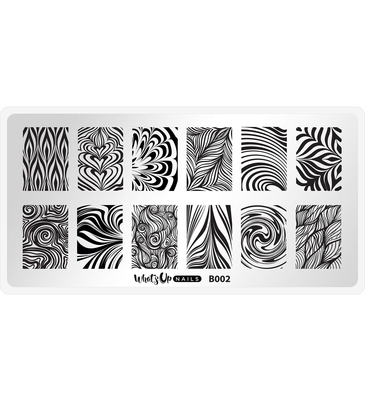 Whats Up Nails B002 Water Marble Stamping Plate for Nail Art - Perfect for Flawless Designs - Buy Online on GoSupps.com