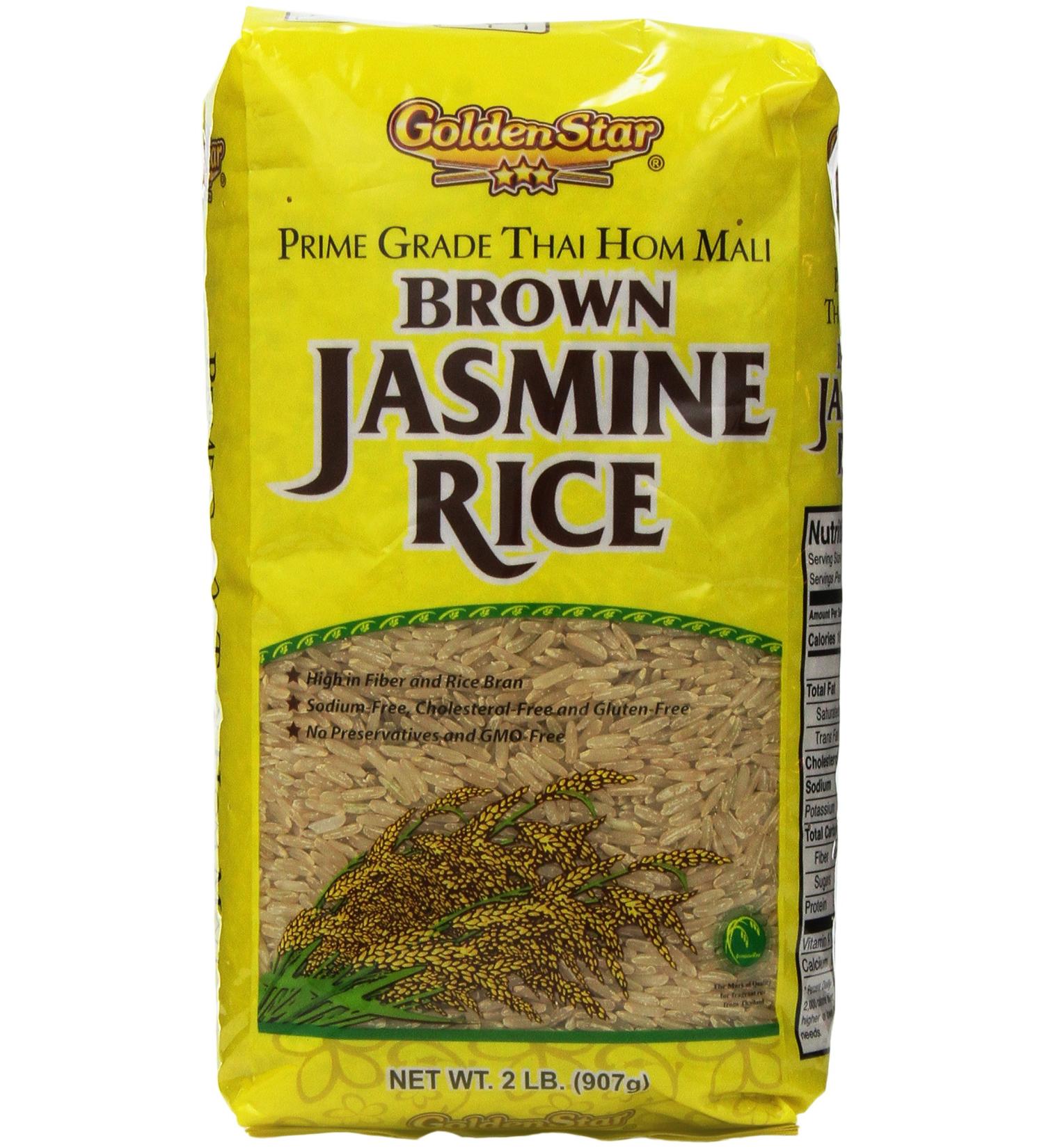 Golden Star Brown Jasmine Rice 2 lbs - Authentic Thai Rice - Pack of 1 - Buy Online on GoSupps.com