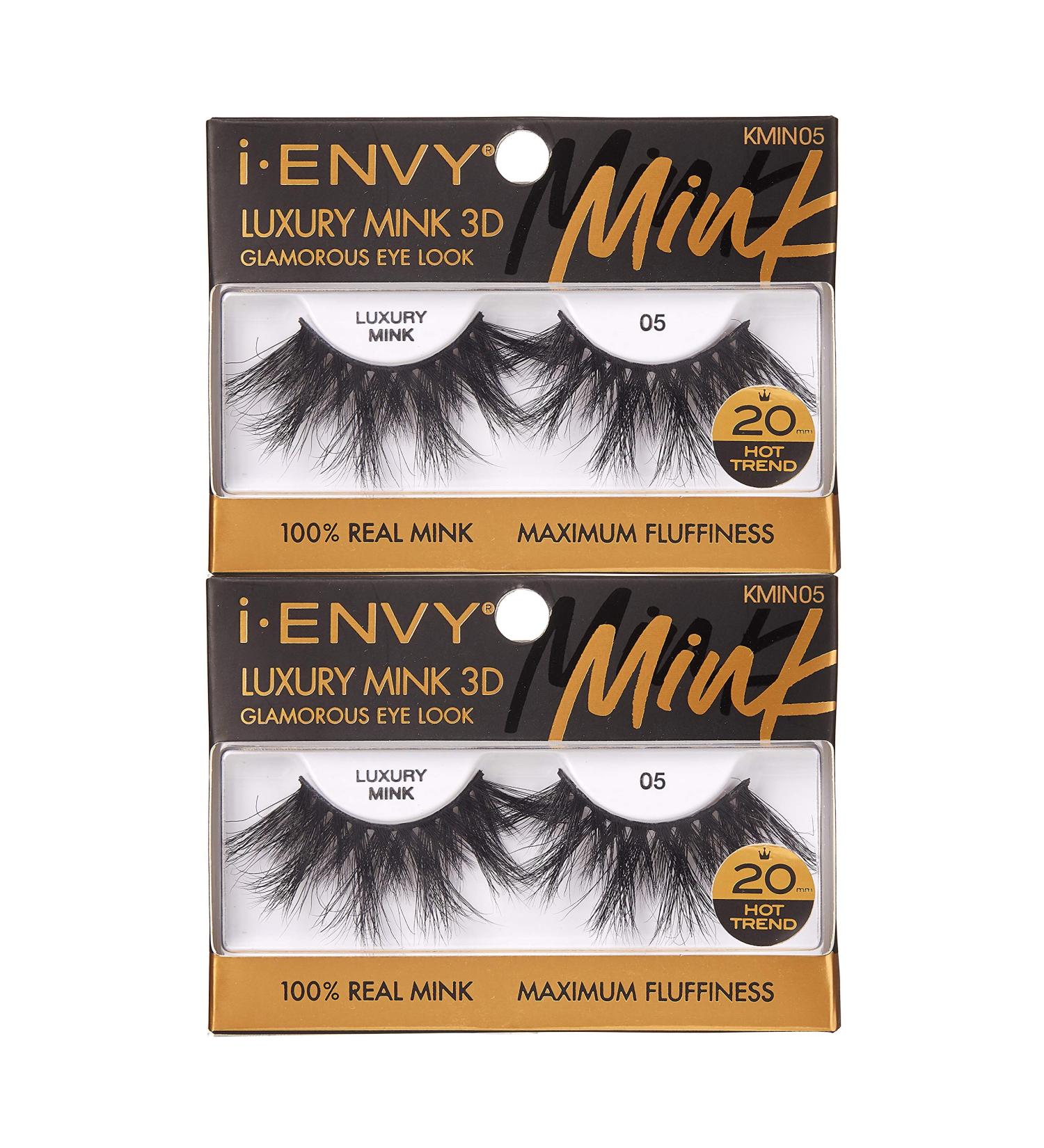 i-ENVY Luxury Mink Collection False Eyelashes - 100% Real Mink 3D Fluffy Lashes for Glamorous Eye Looks (2 Pack) | International Shipping - Buy Online on GoSupps.com