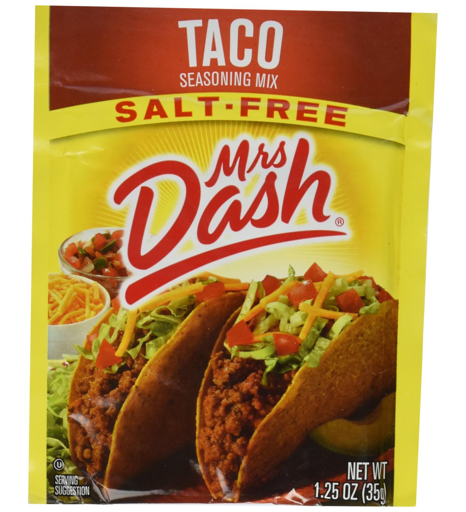 Mrs Dash Taco Seasoning Mix - All Natural & Salt-Free - 1.25 OZ (35g) Each, Pack of 4 - Buy Online on GoSupps.com